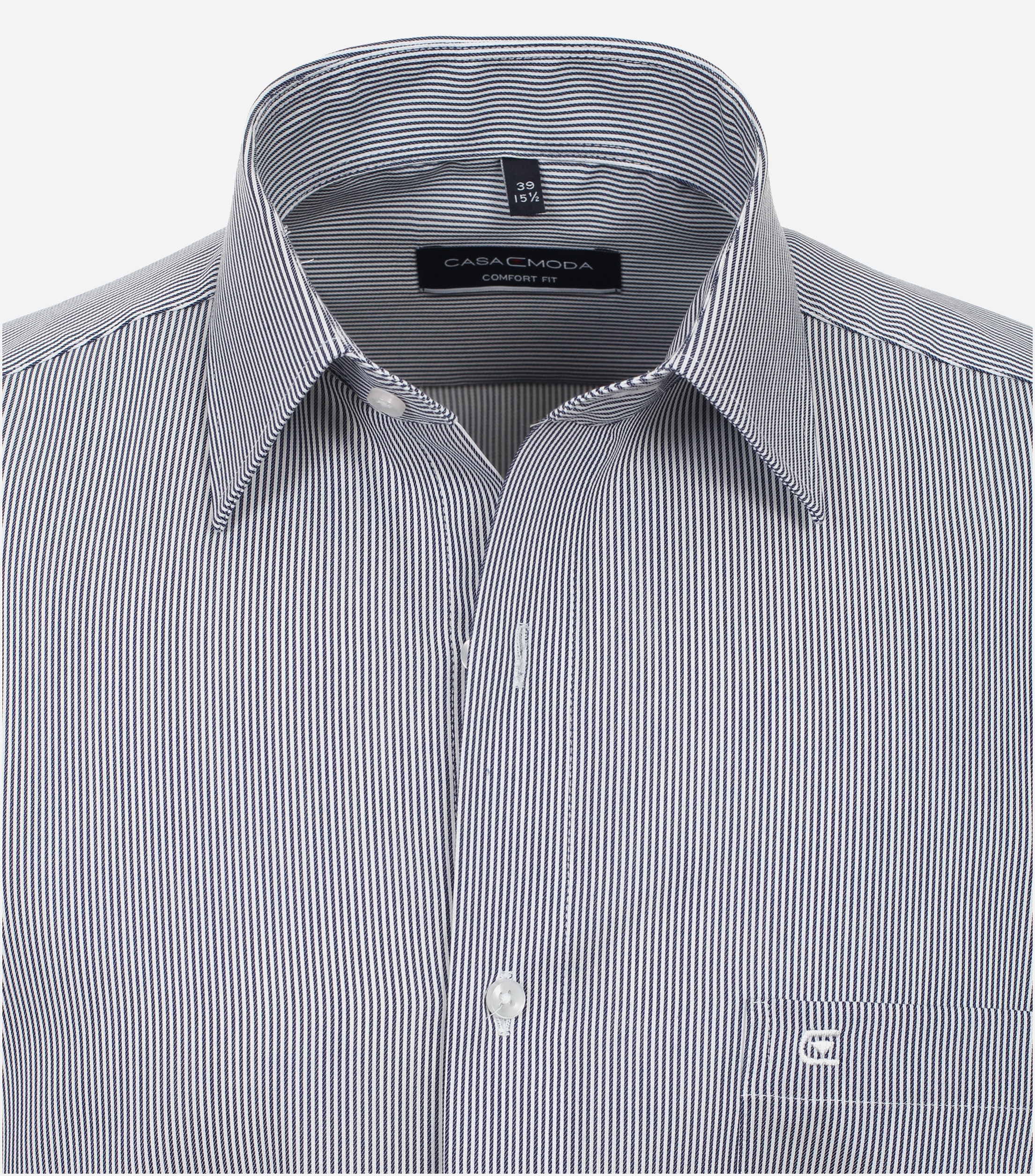 CASA MODA comfort fit overhemd, twill, blauw gestreept