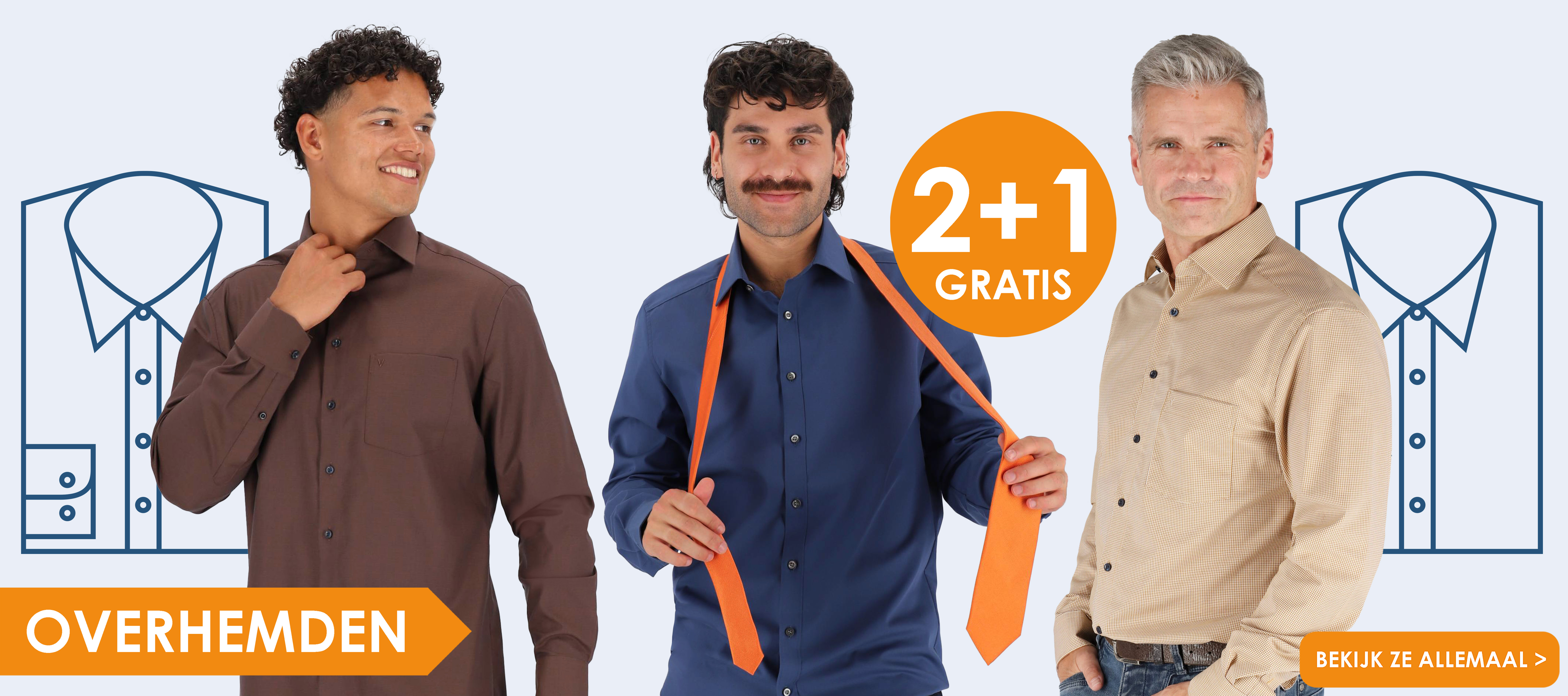 Overhemden, 2 plus 1 gratis bij HemdVoorHem, bekijk ze allemaal! Overhemden, 2 plus 1 gratis bij HemdVoorHem, bekijk ze allemaal!