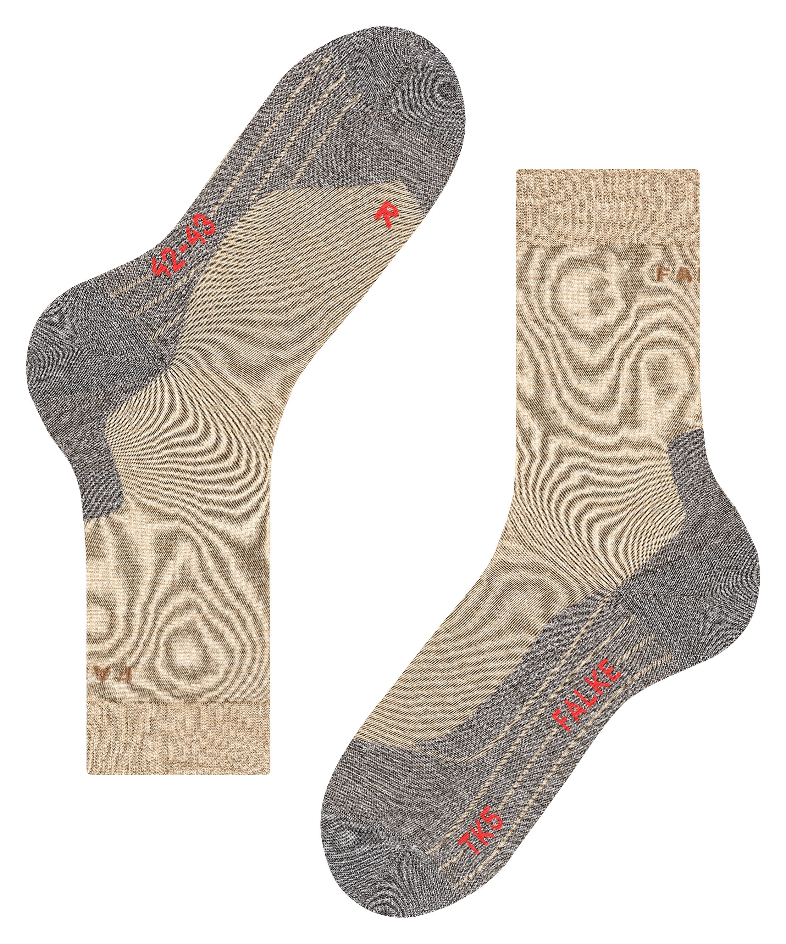 FALKE TK5 Wander heren trekking sokken, beige melange (nature melange)