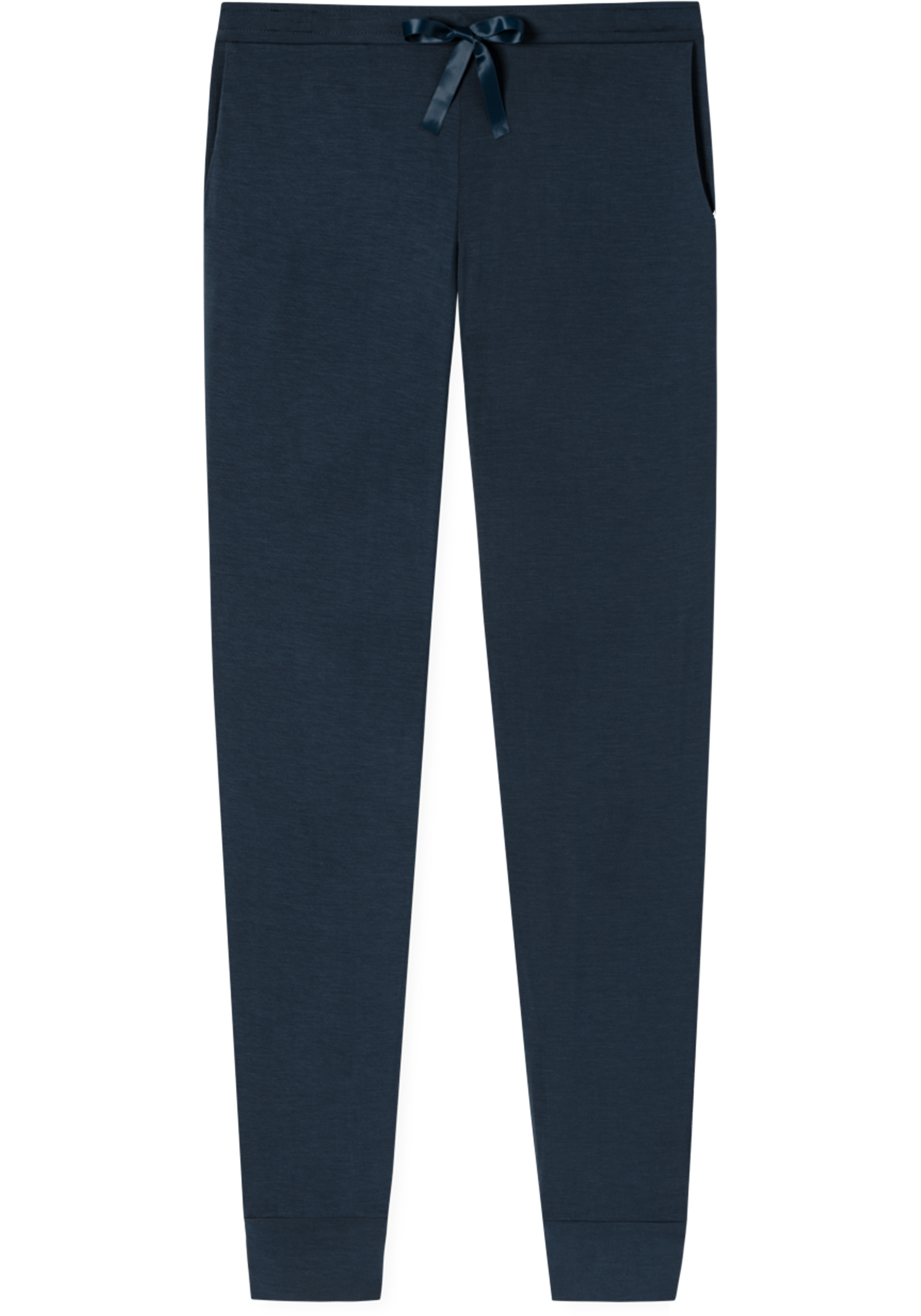 SCHIESSER Mix+Relax loungebroek lang, dames loungebroek lang modal boordjes blauw