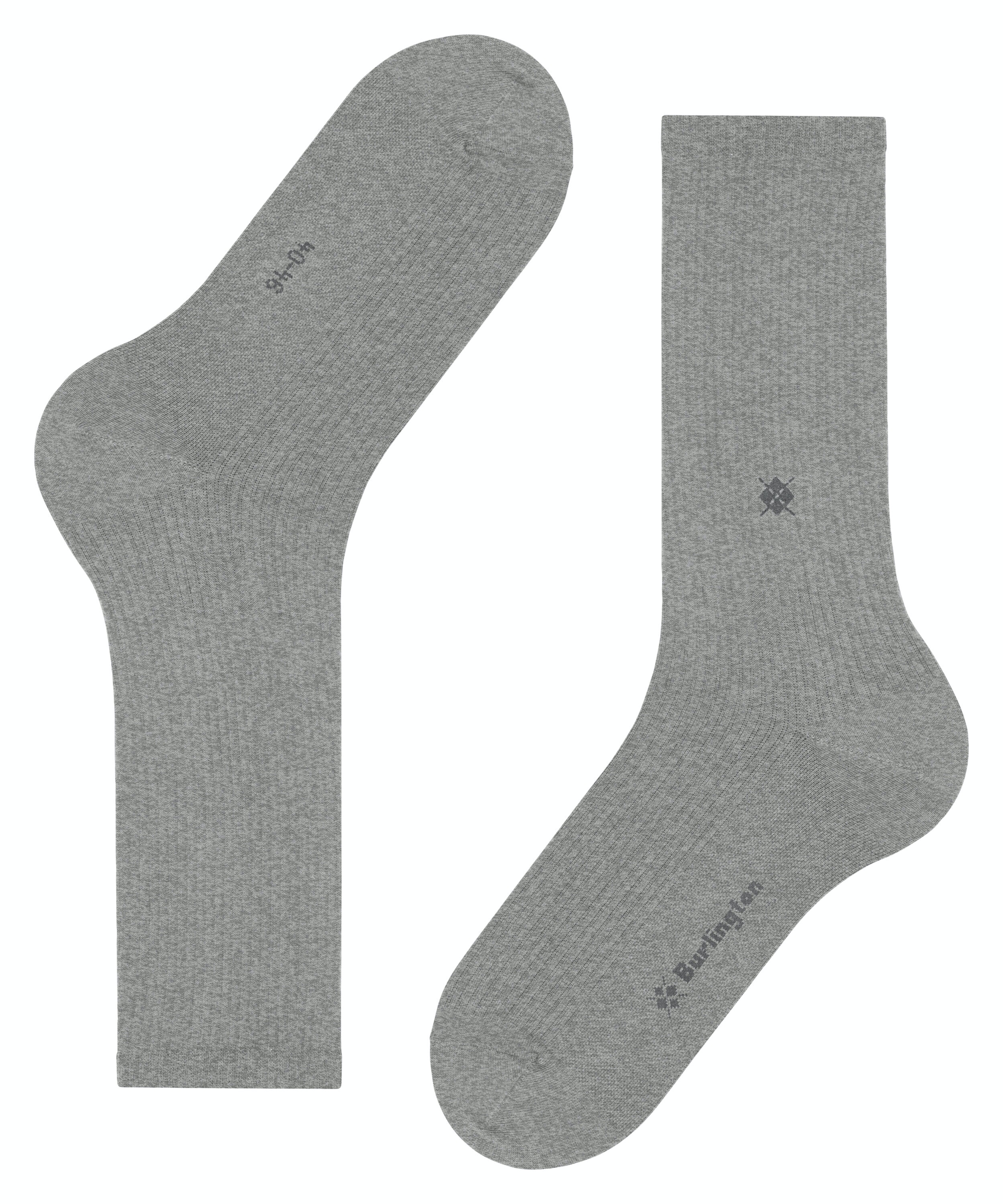 Burlington Boston herensokken, grijs (light grey)