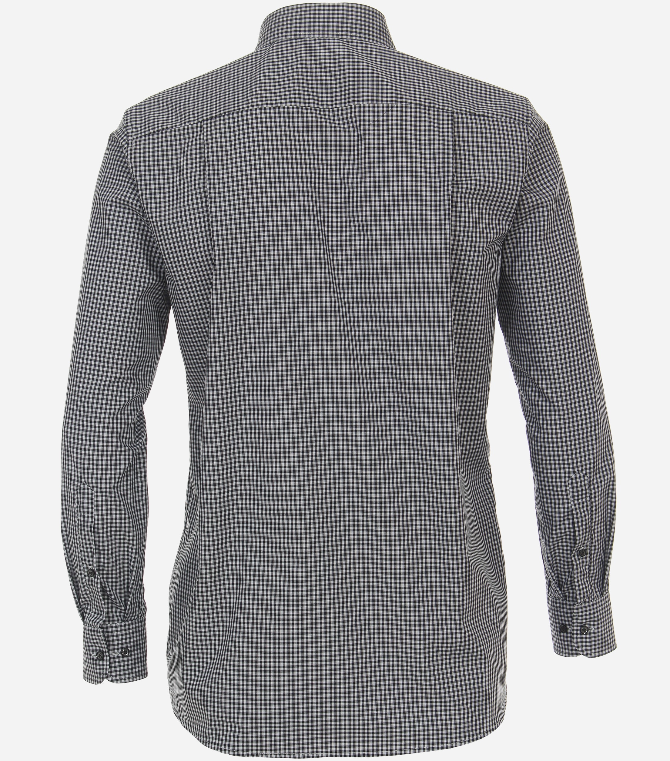 CASA MODA comfort fit overhemd, popeline, zwart met wit geruit