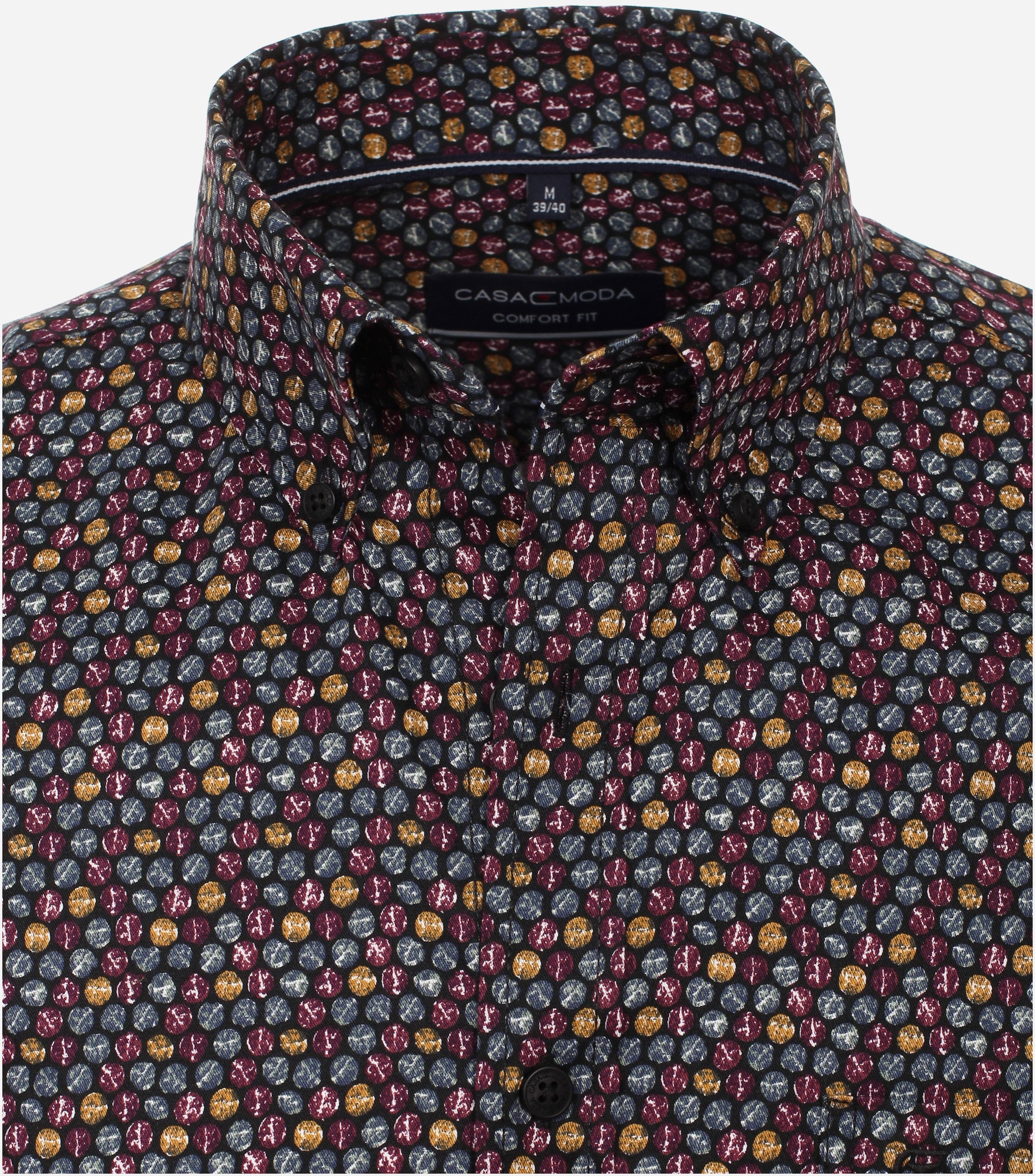 CASA MODA Sport comfort fit overhemd, twill, rood dessin