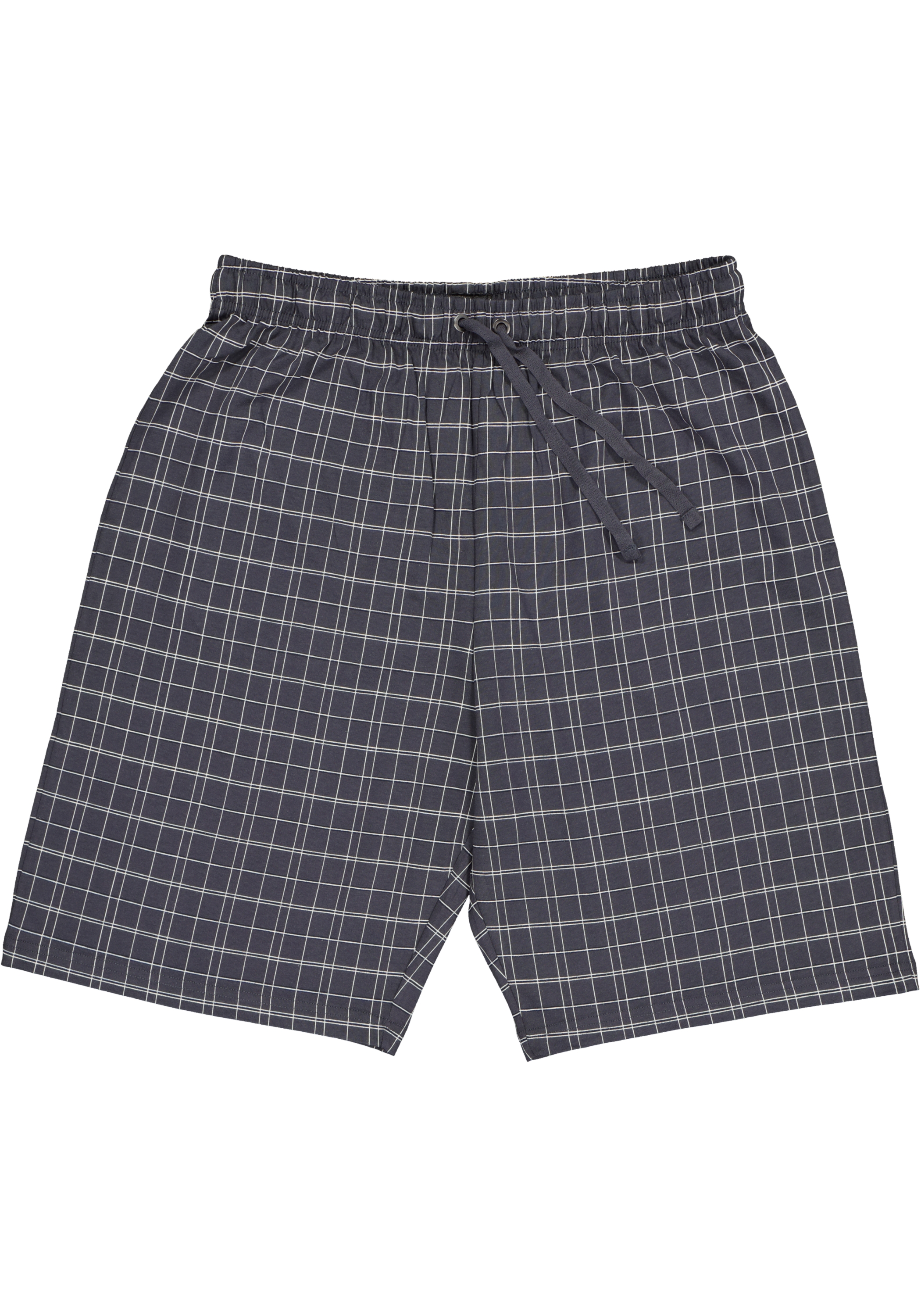 SCHIESSER heren shortama, antraciet met geruite broek