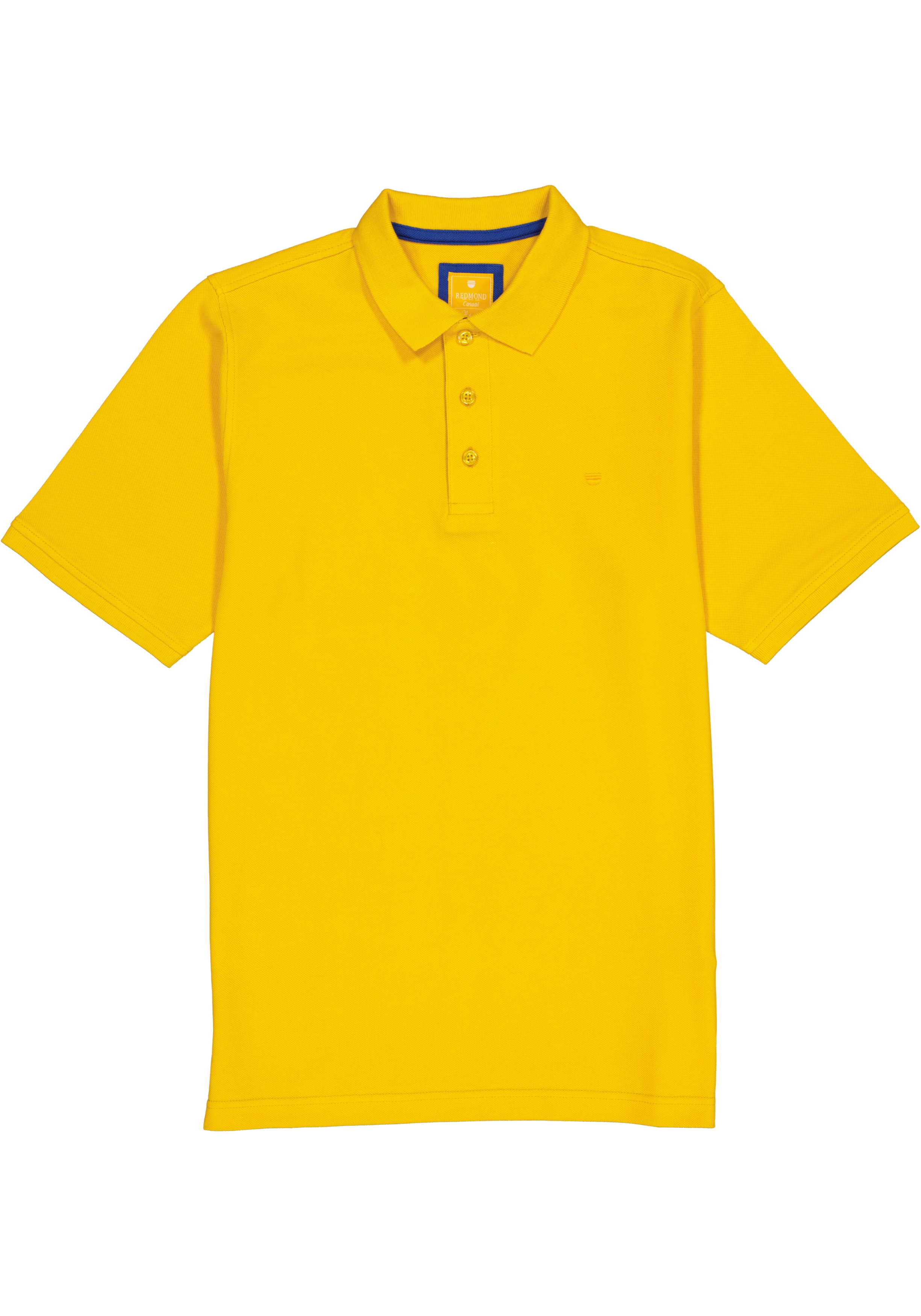 Redmond modern fit poloshirt, geel (blauw contrast)