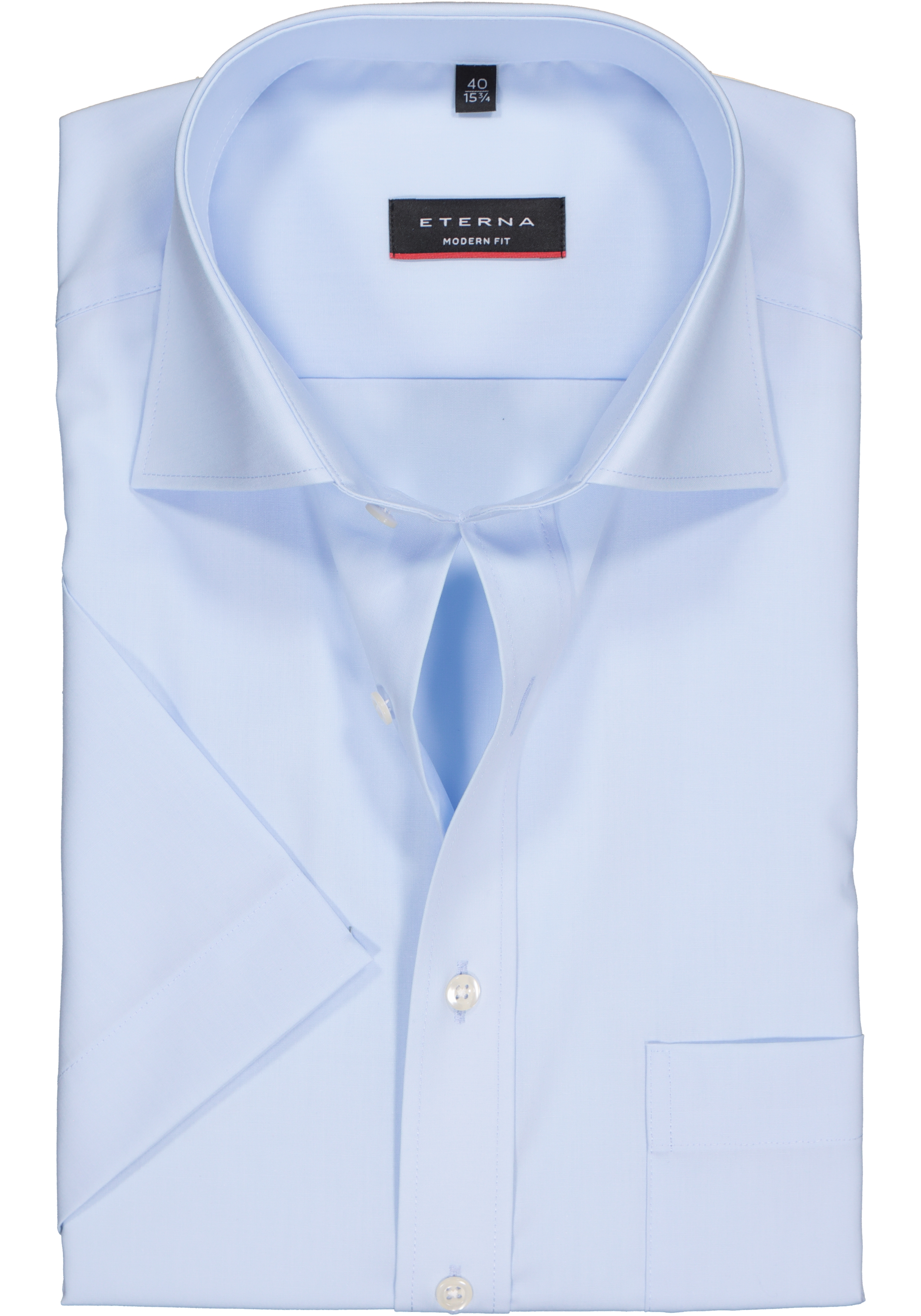 ETERNA modern fit overhemd, korte mouw, poplin heren overhemd, lichtblauw