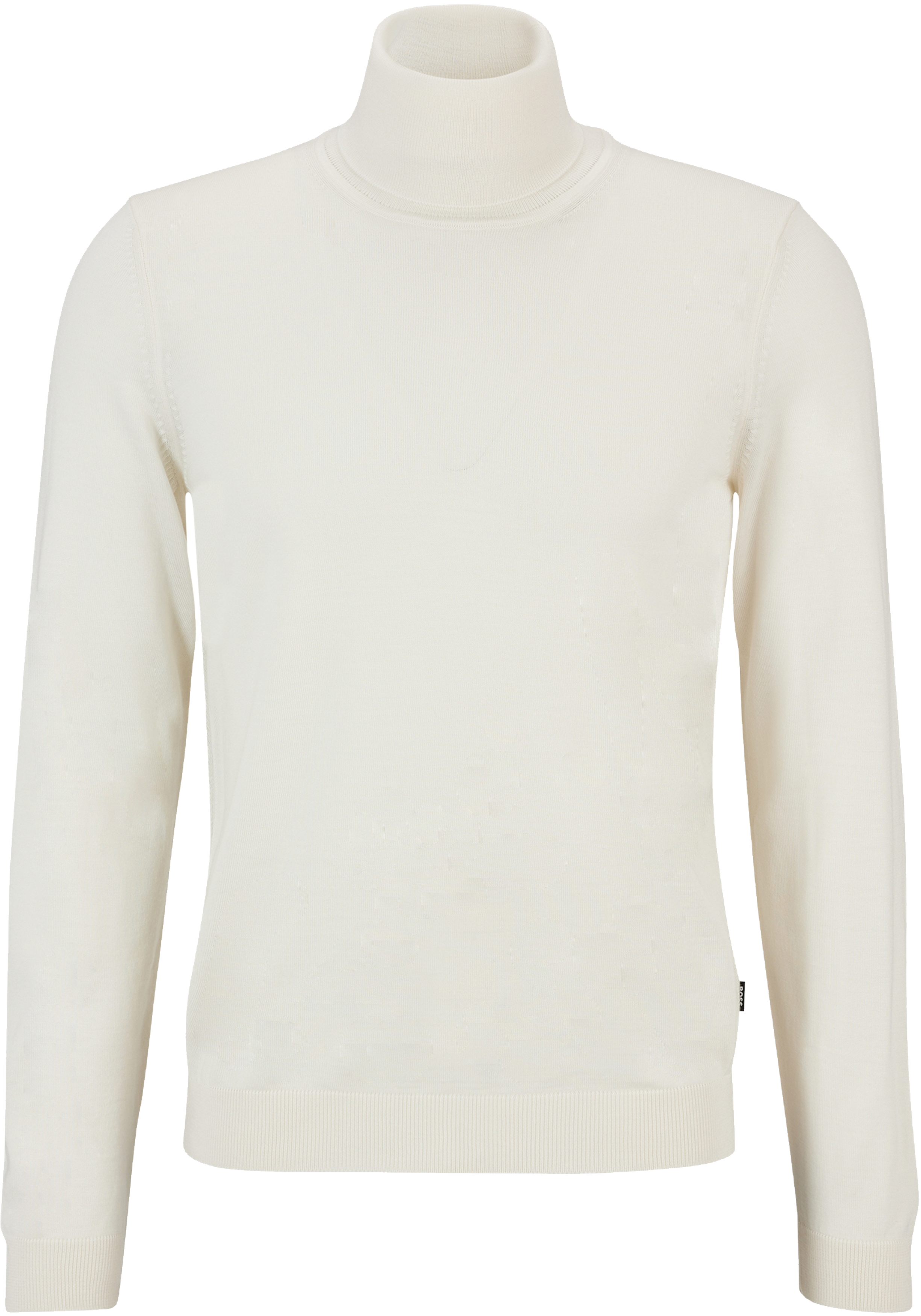 BOSS Musso slim fit trui wol, heren coltrui, wit