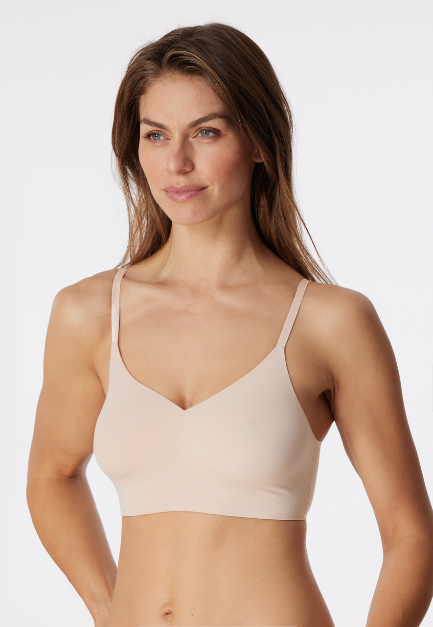 SCHIESSER Invisible Soft bralette (1-pack), dames bustier microvezel uitneembare pads zandkleur
