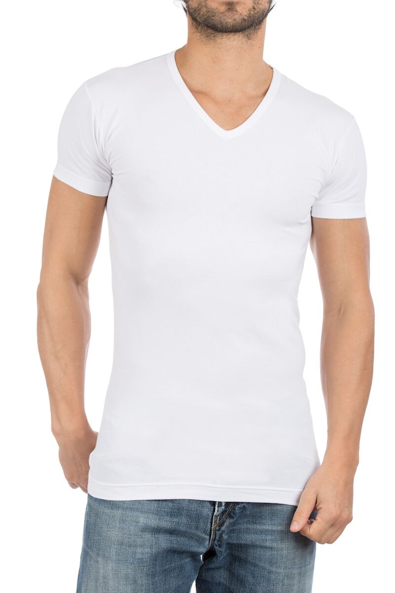 ALAN RED T shirts Oklahoma extra lang 2 pack V hals stretch wit