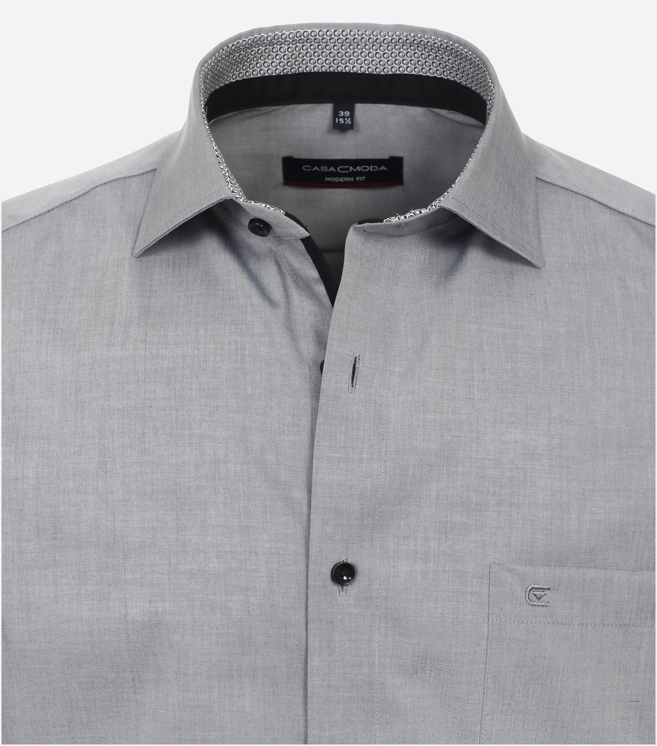 CASA MODA modern fit overhemd, popeline, grijs
