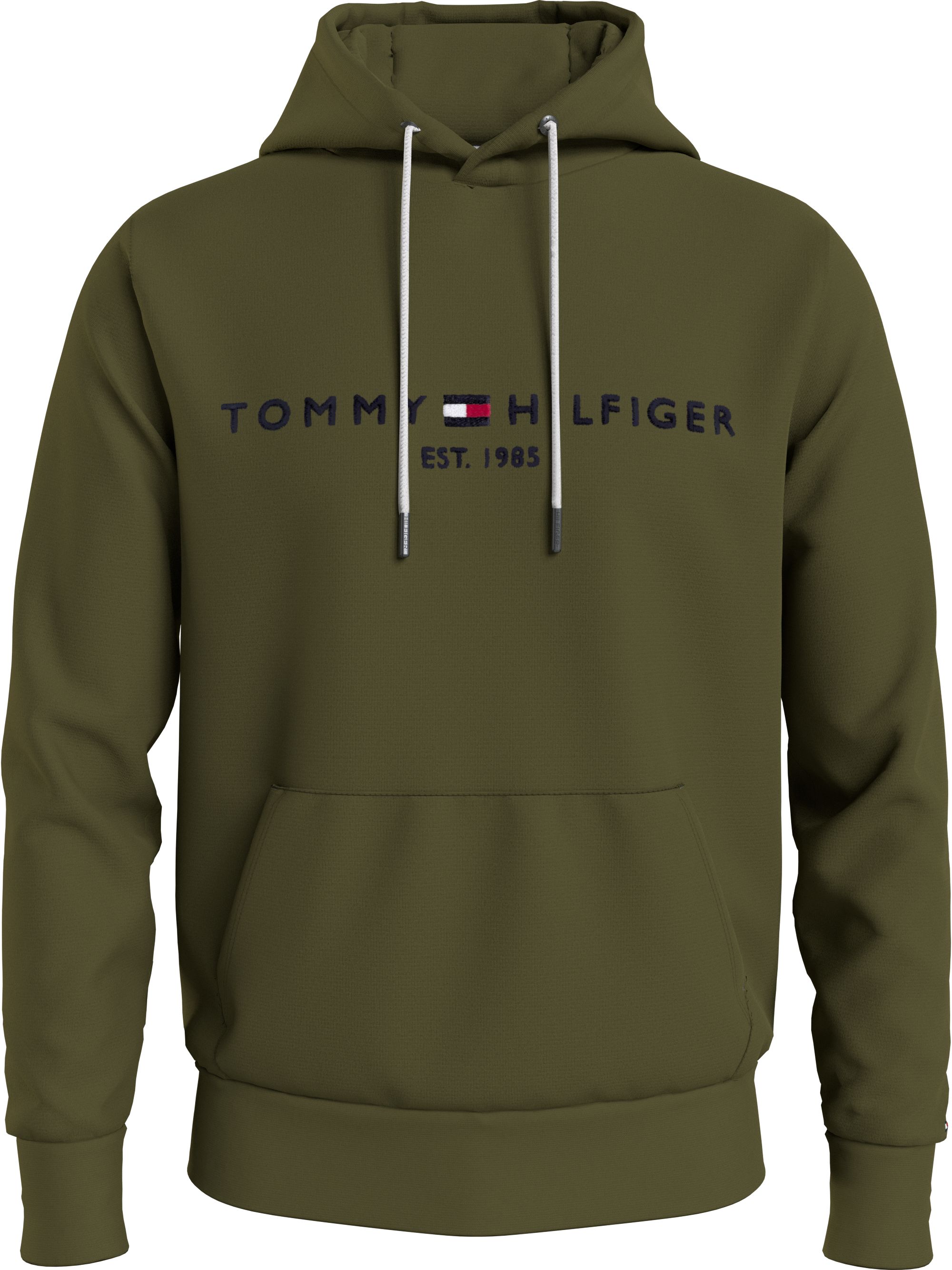 Tommy Hilfiger heren hoodie katoen, Tommy Logo Hoody, olijfgroen