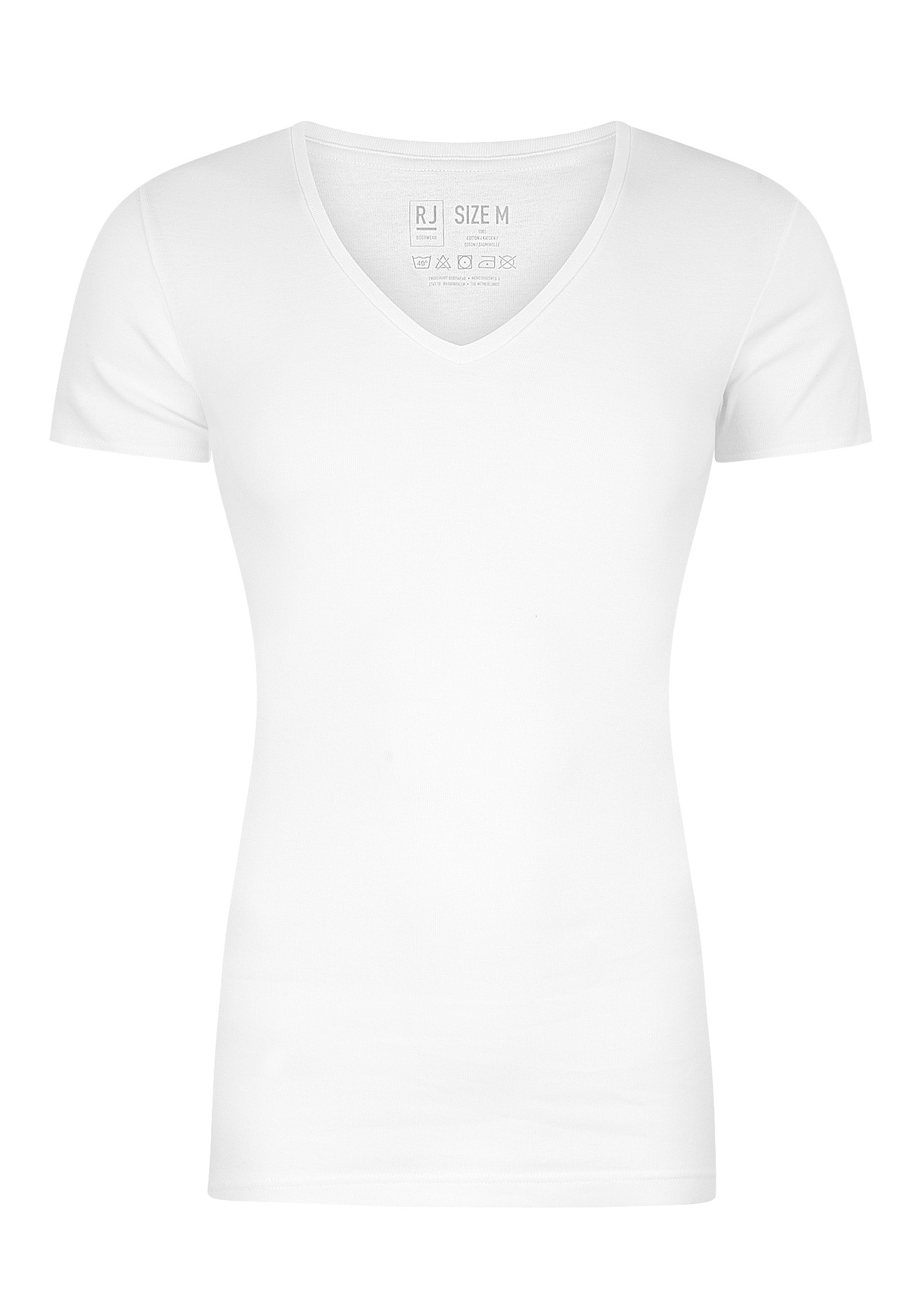 RJ Bodywear Everyday Alkmaar T-shirts (2-pack), heren rib T-shirts diepe V-hals, wit