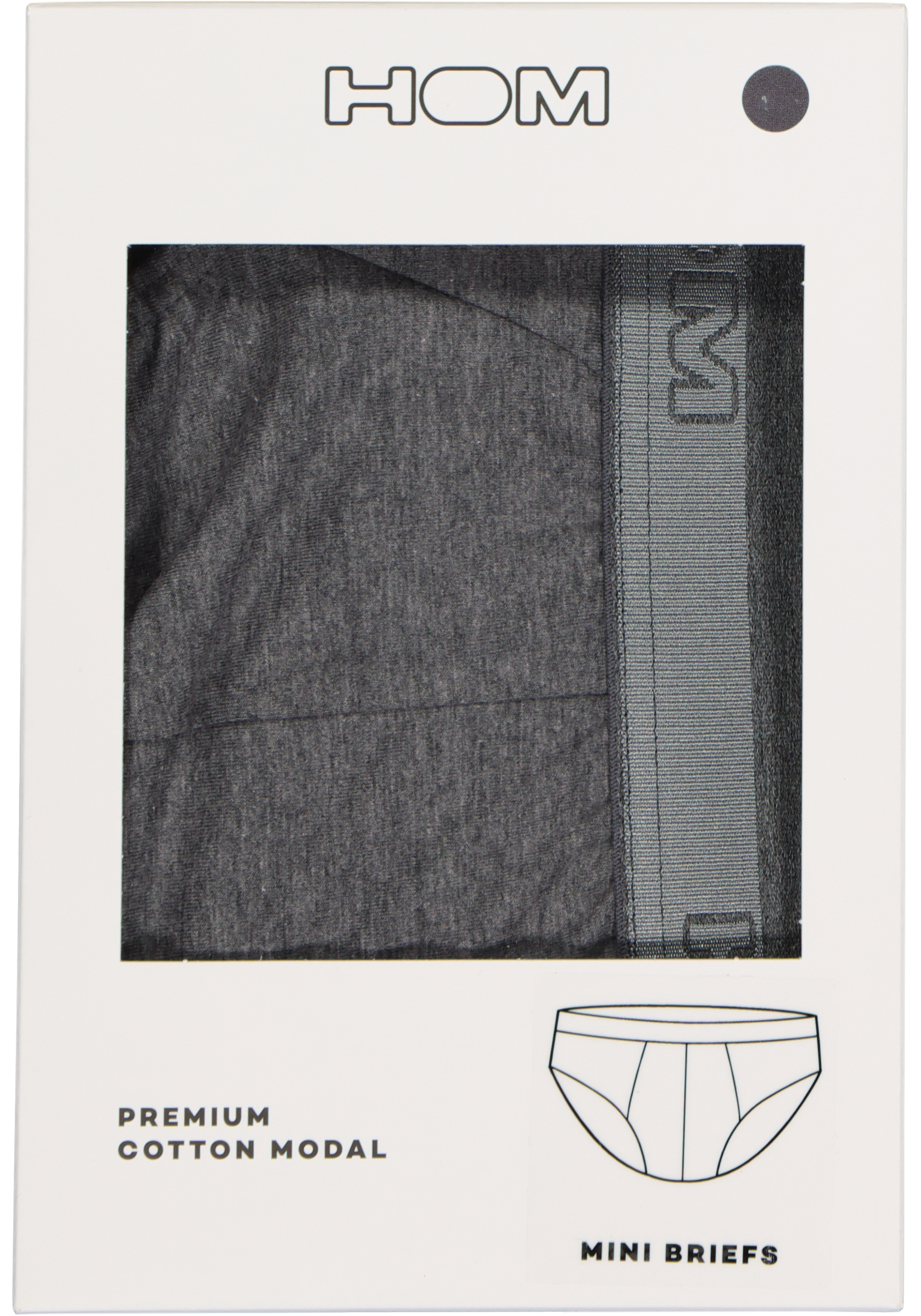 HOM Classic mini briefs (1-pack), heren mini slip, grijs