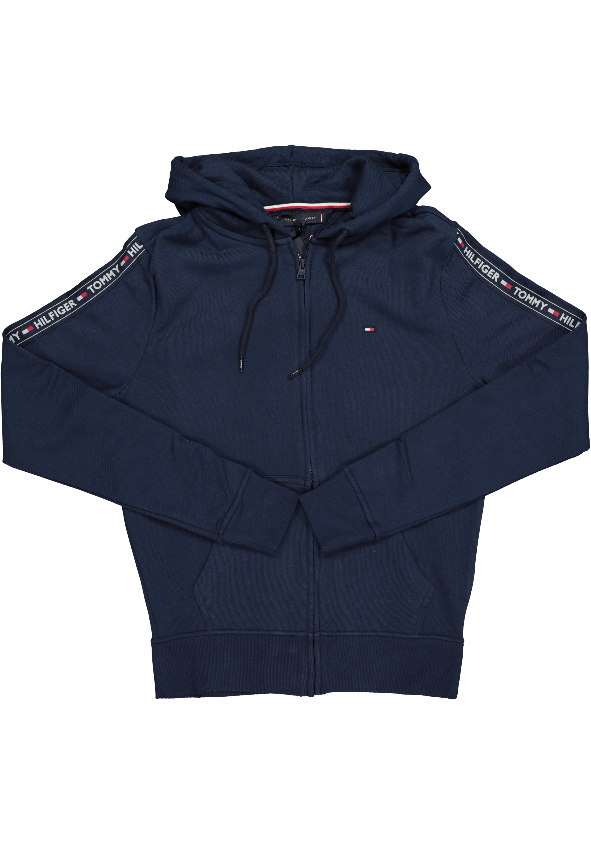 Tommy Hilfiger hoodie jacket, heren sweatvest middeldik, blauw 