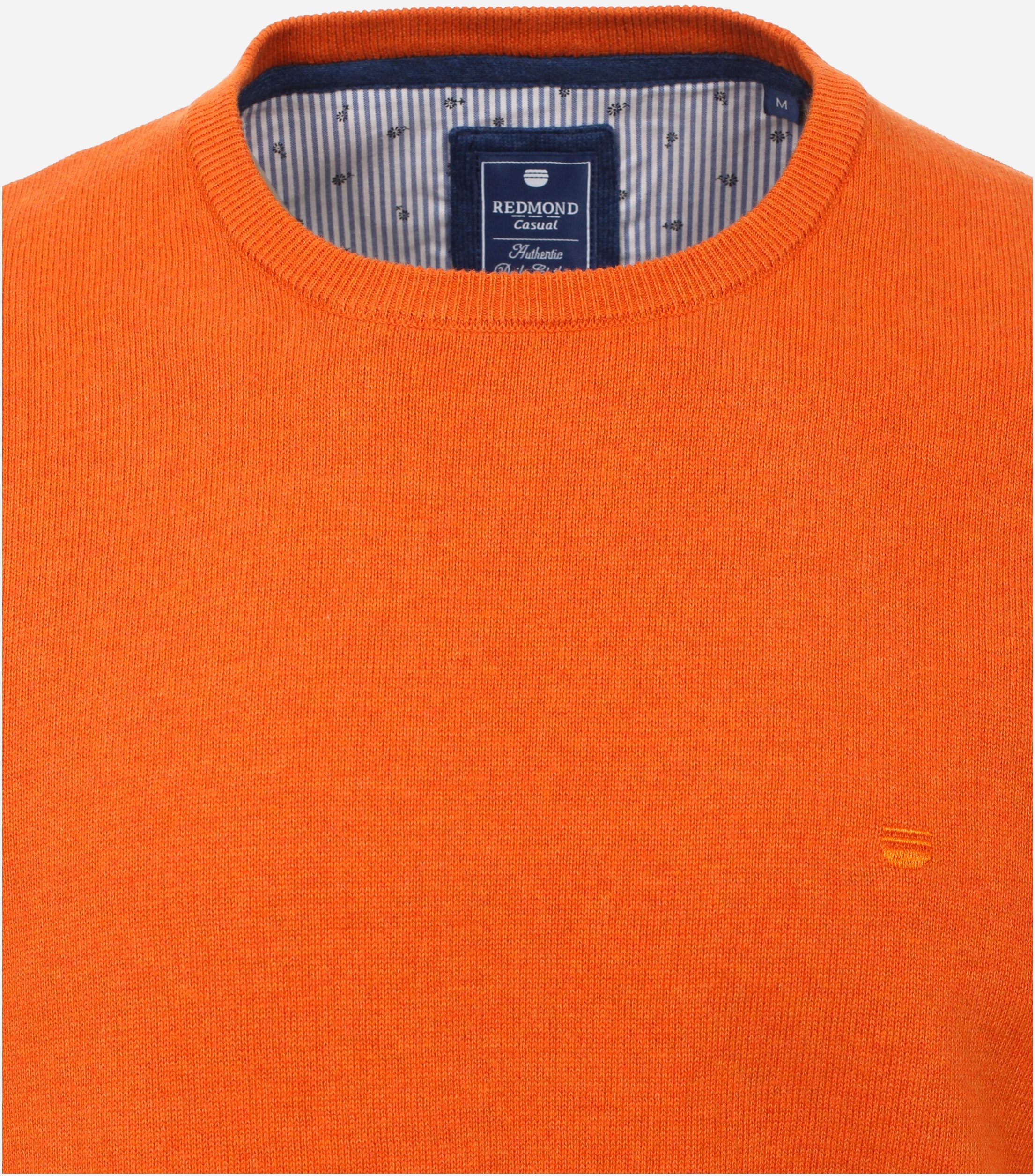 Redmond heren trui katoen, O-hals, oranje (middeldik)