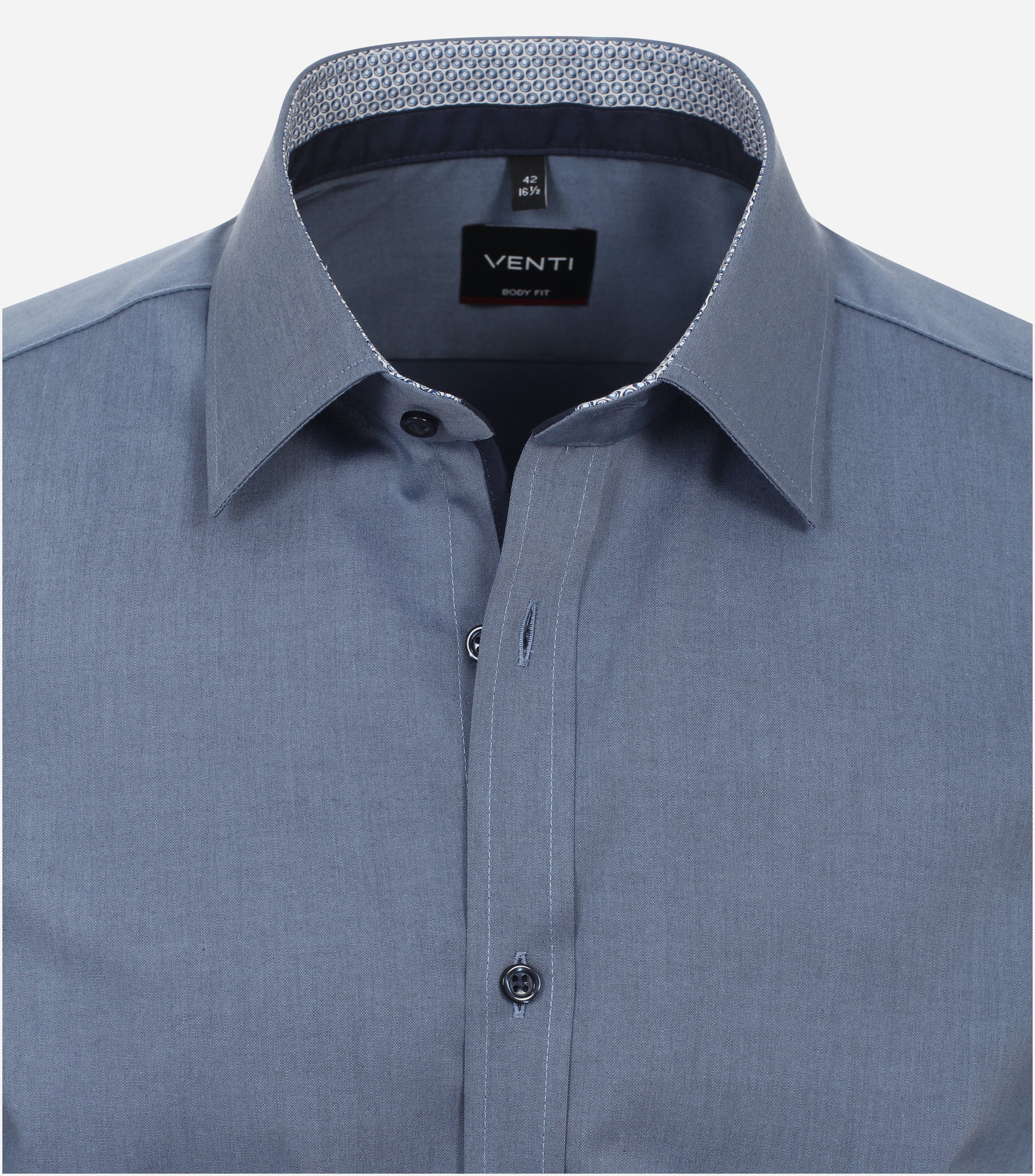 VENTI body fit overhemd, popeline, blauw