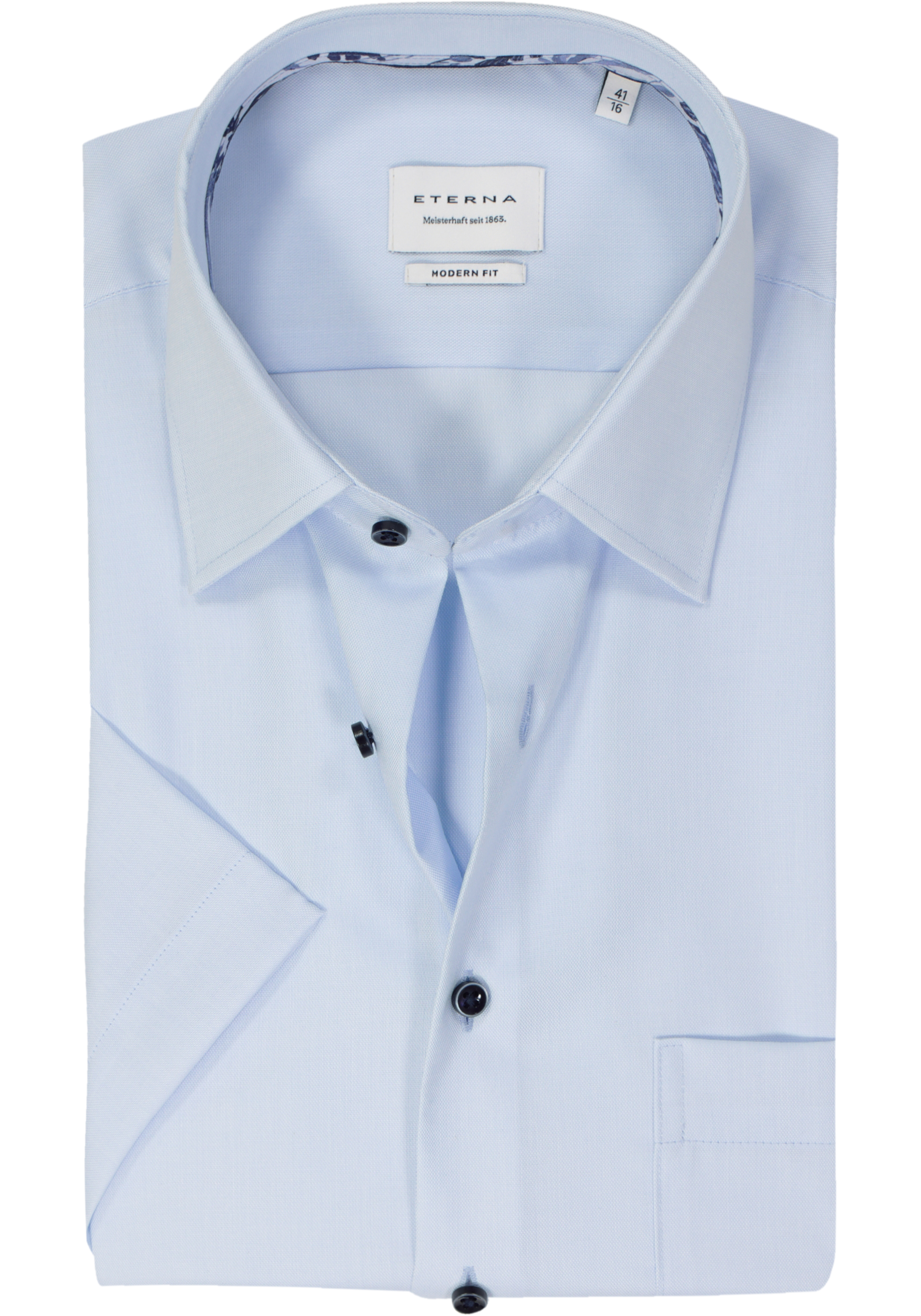 ETERNA modern fit overhemd korte mouw, Oxford, lichtblauw