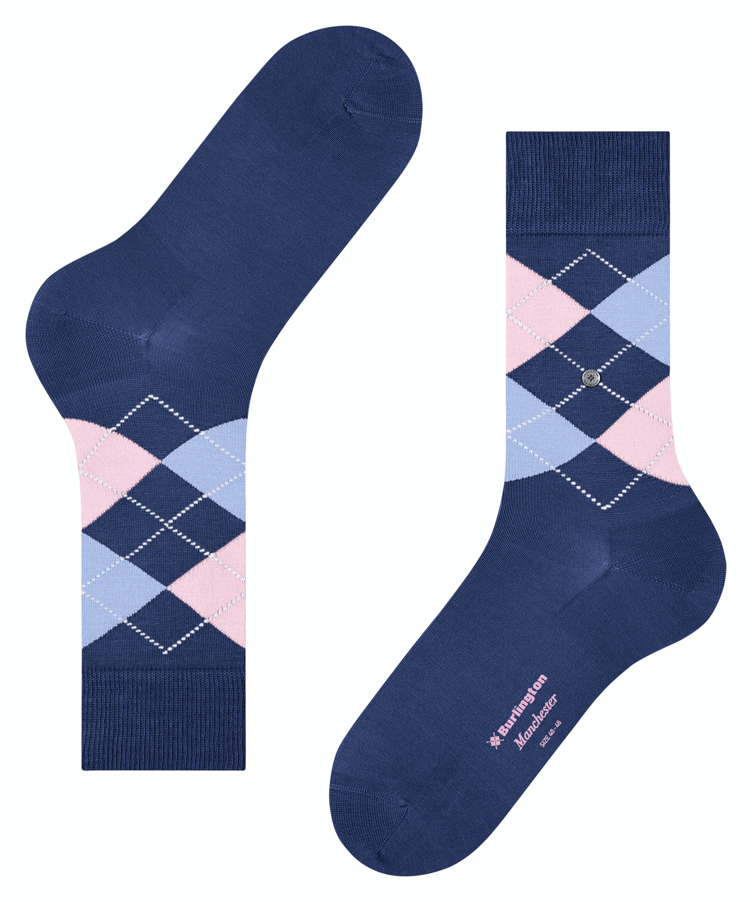 Burlington Manchester herensokken, blauw (night blue)