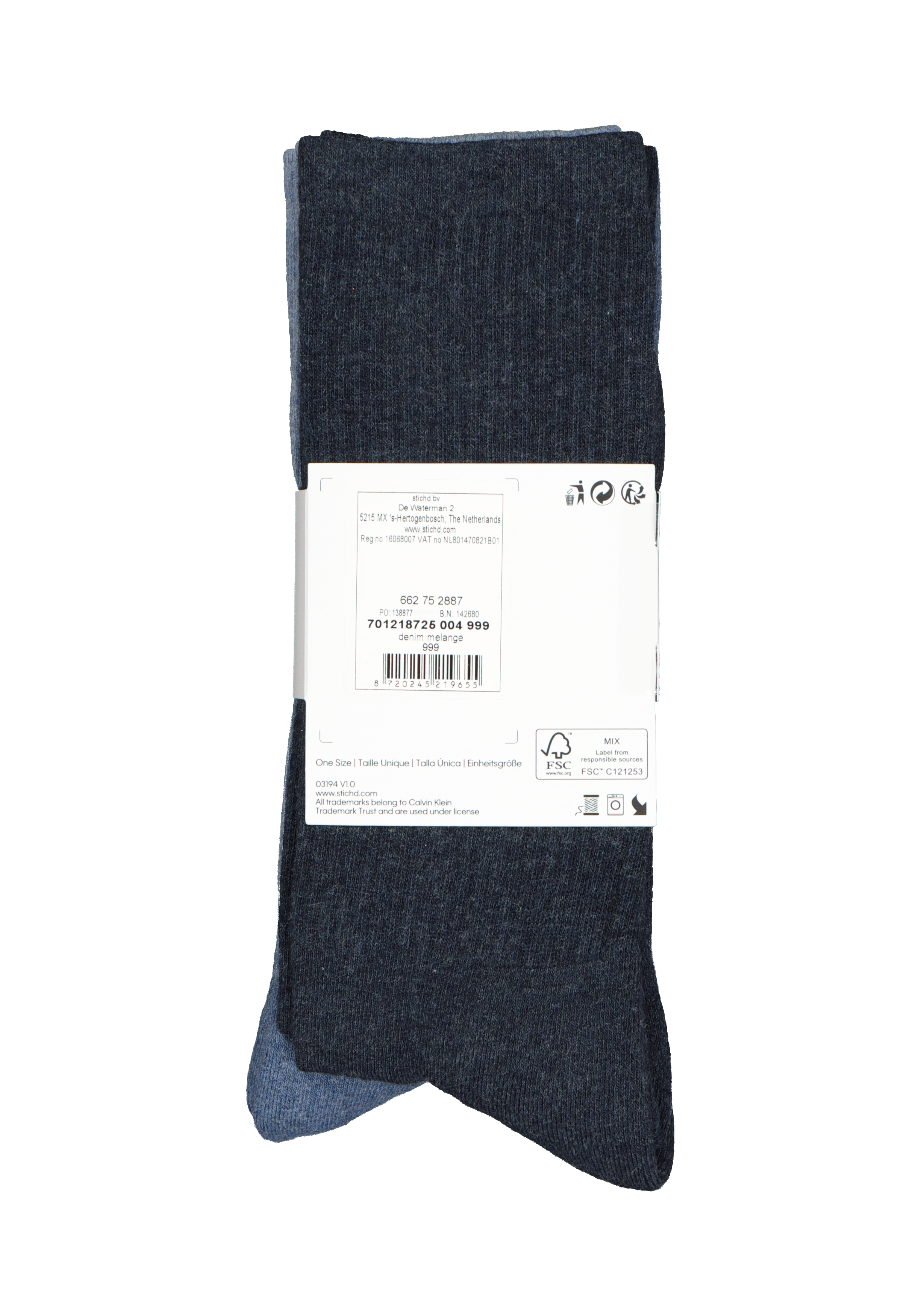 Calvin Klein herensokken Gavin (3-pack), sportsokken, drie tinten jeansblauw
