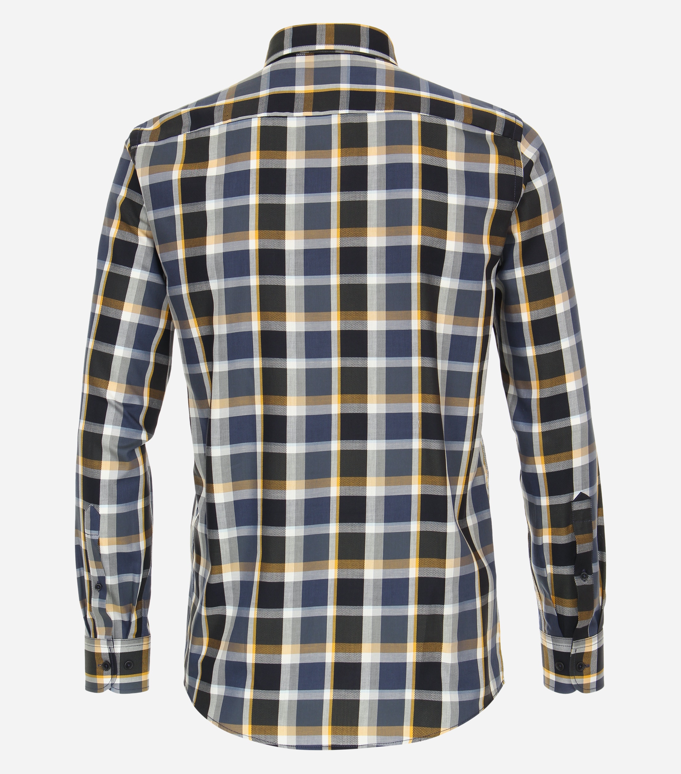 CASA MODA Sport casual fit overhemd, dobby, groen geruit
