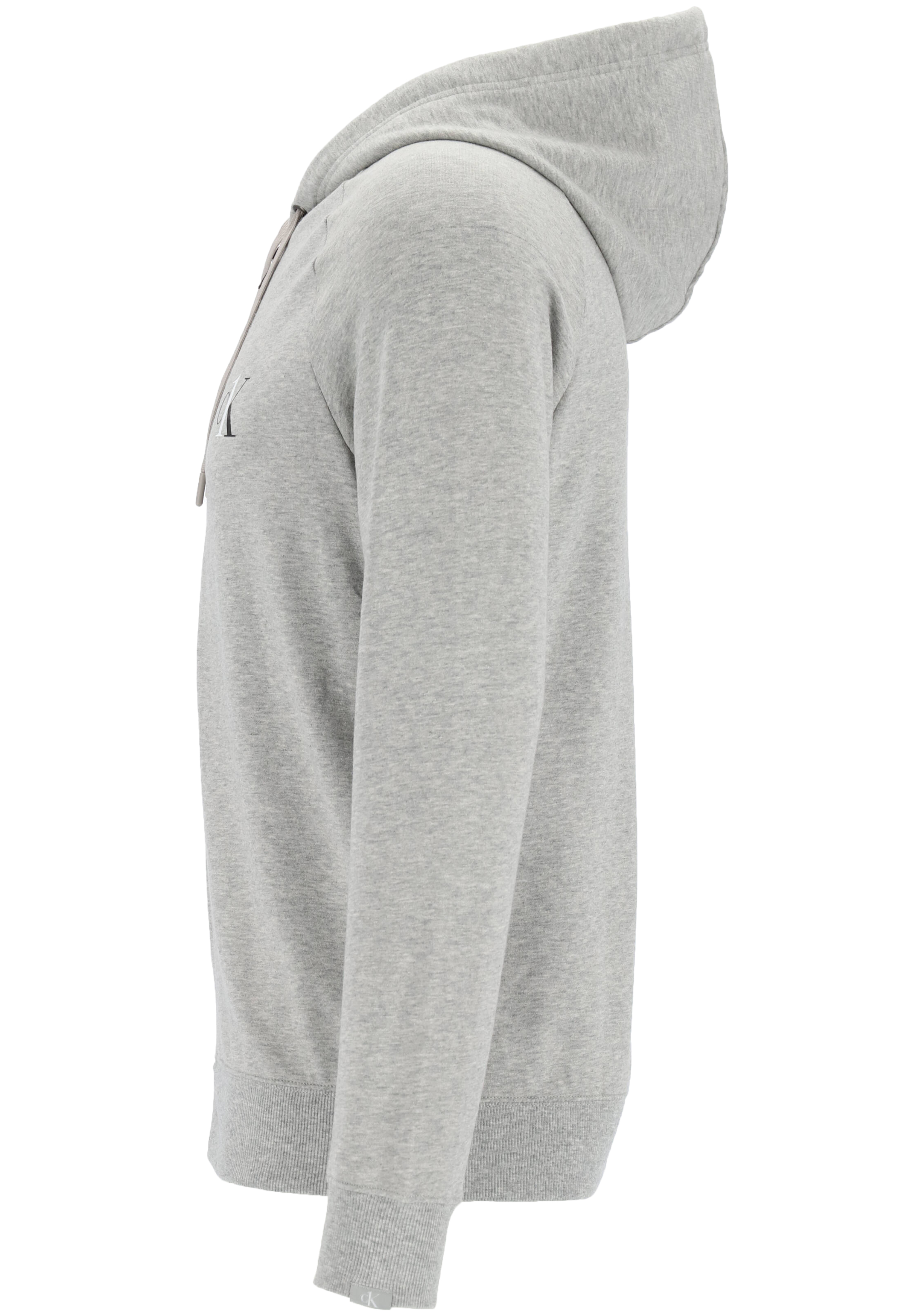 Calvin Klein CK ONE lounge hoodie, heren sweatvest met rits en capuchon, middeldik, grijs melange