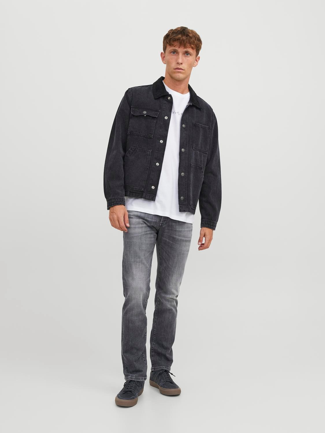 JACK & JONES Tim Davis regular fit, heren jeans, grijs denim