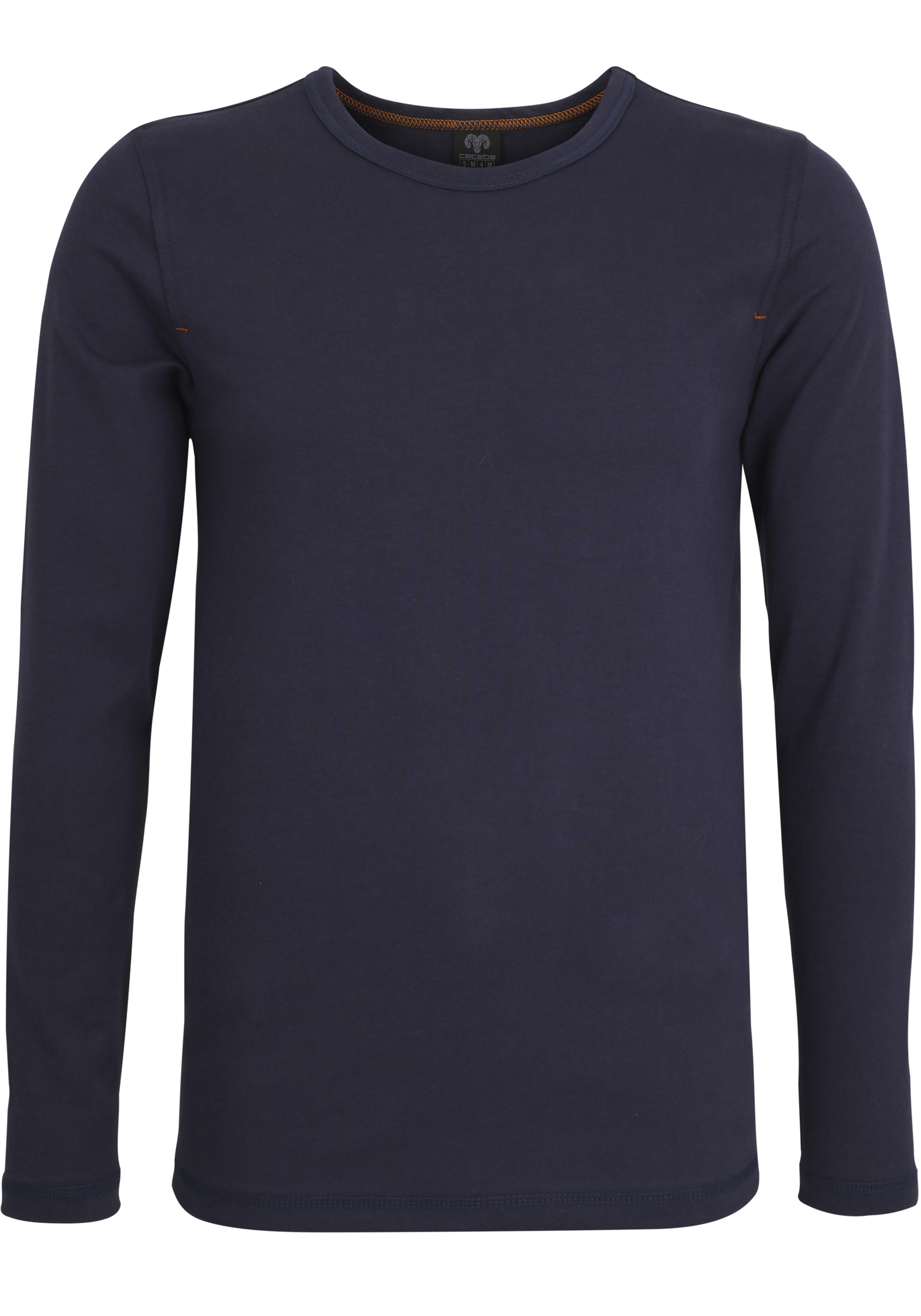 Ceceba heren T-shirt lange mouw met O-hals (1-pack), donkerblauw