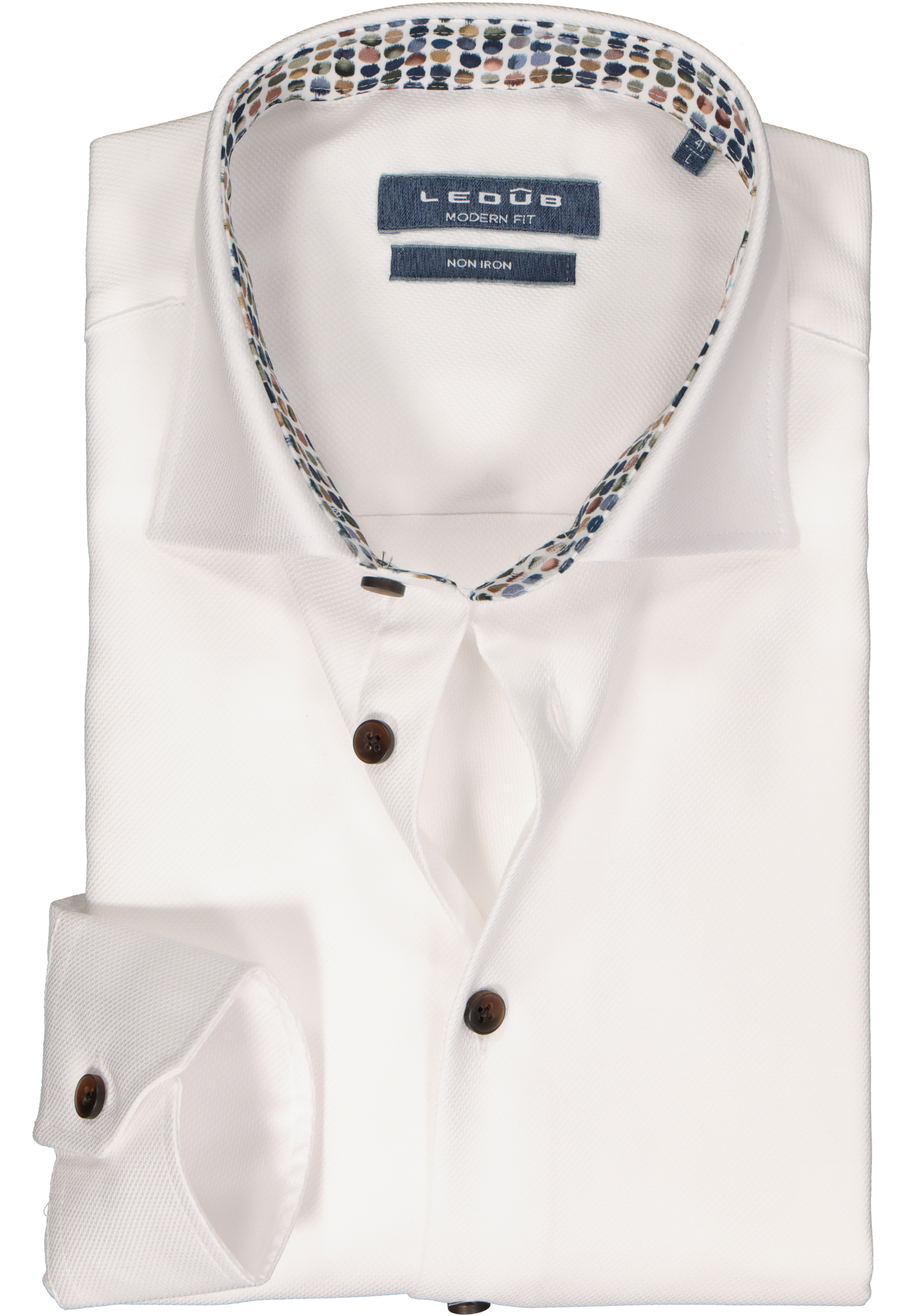 Ledub modern fit overhemd, wit