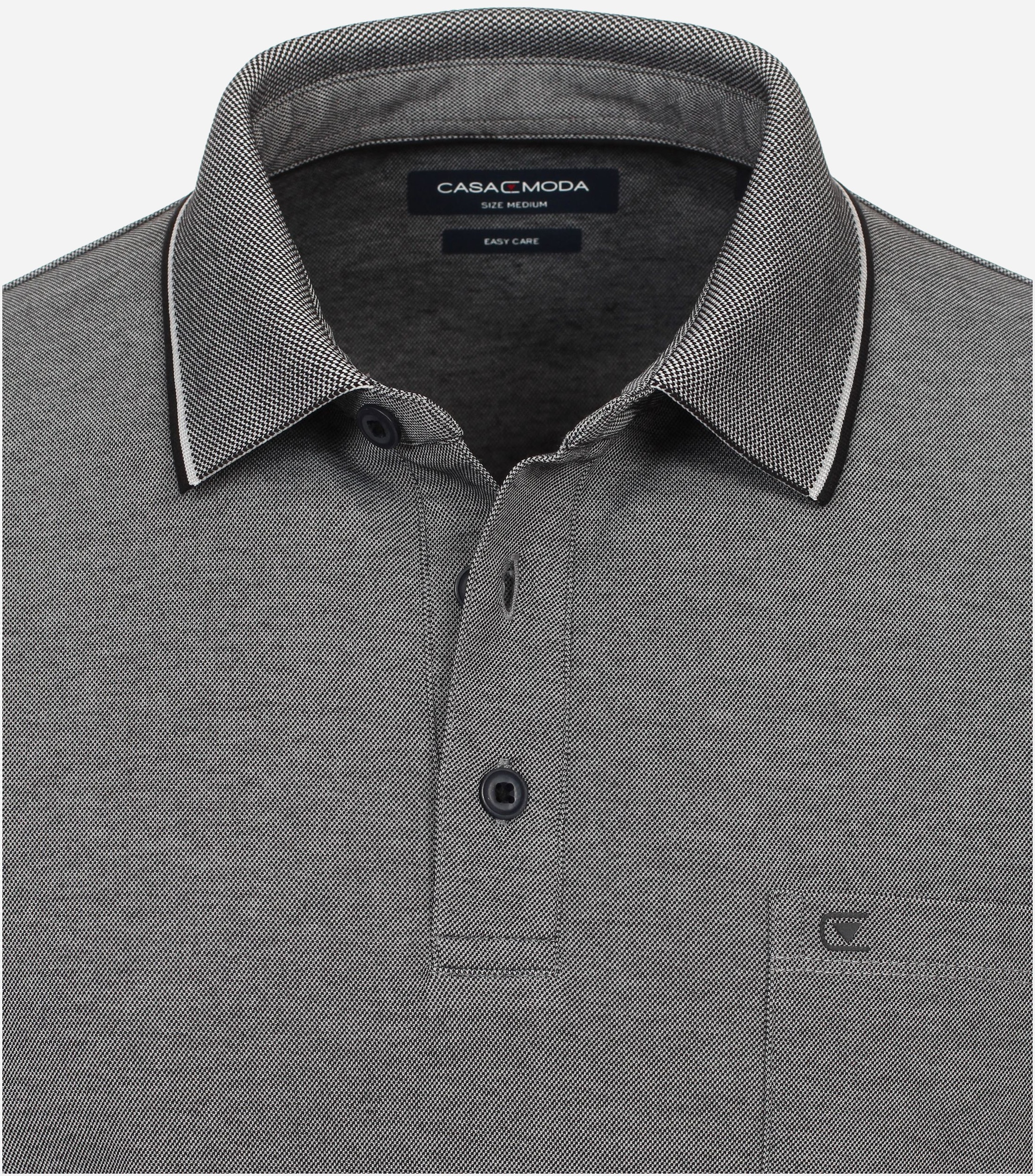 CASA MODA comfort fit polo lange mouw, grijs