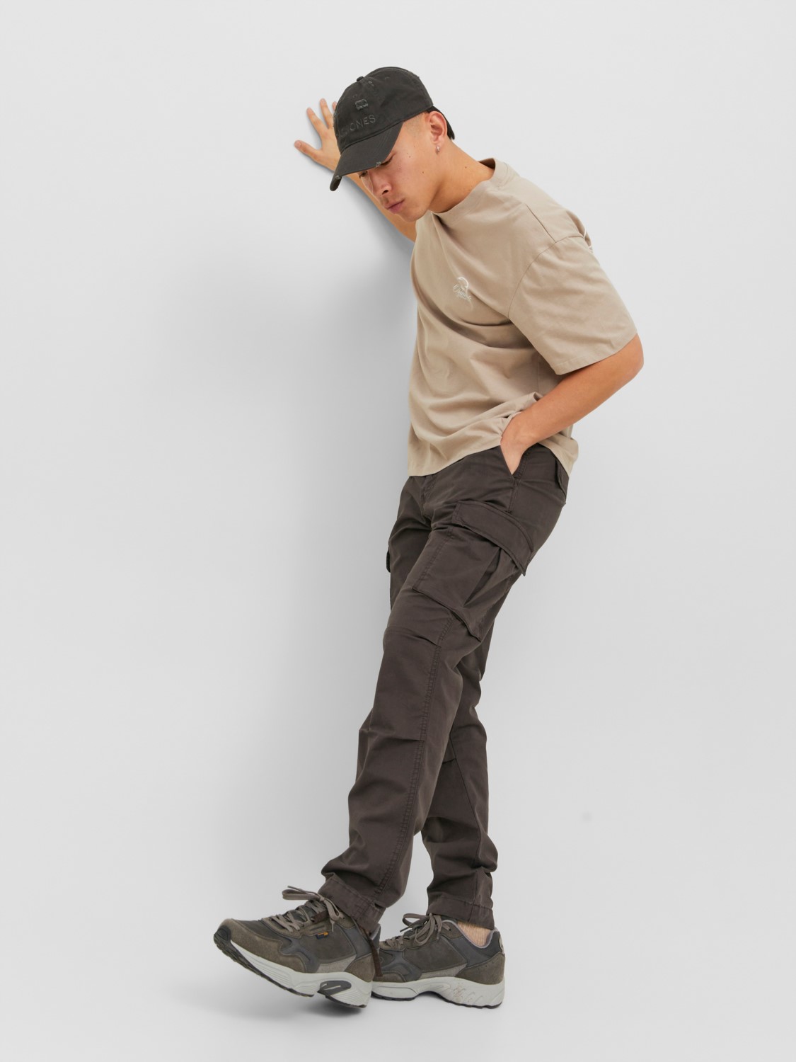 JACK & JONES Ace Tucker Cargoa loose fit, heren cargo broek, bruin
