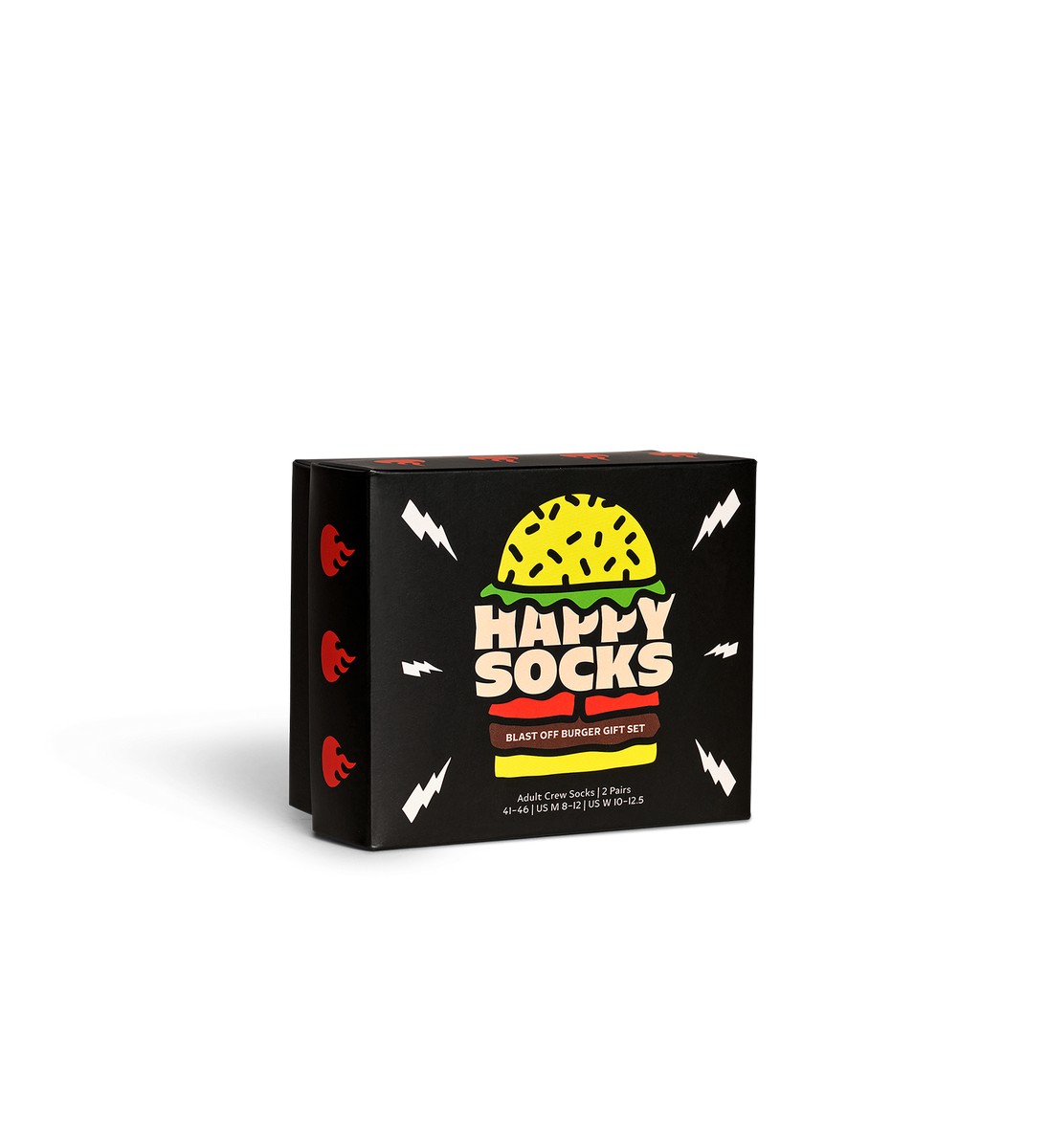 Happy Socks Blast Off Burger Socks Gift Set (2-pack), unisex sokken in cadeauverpakking