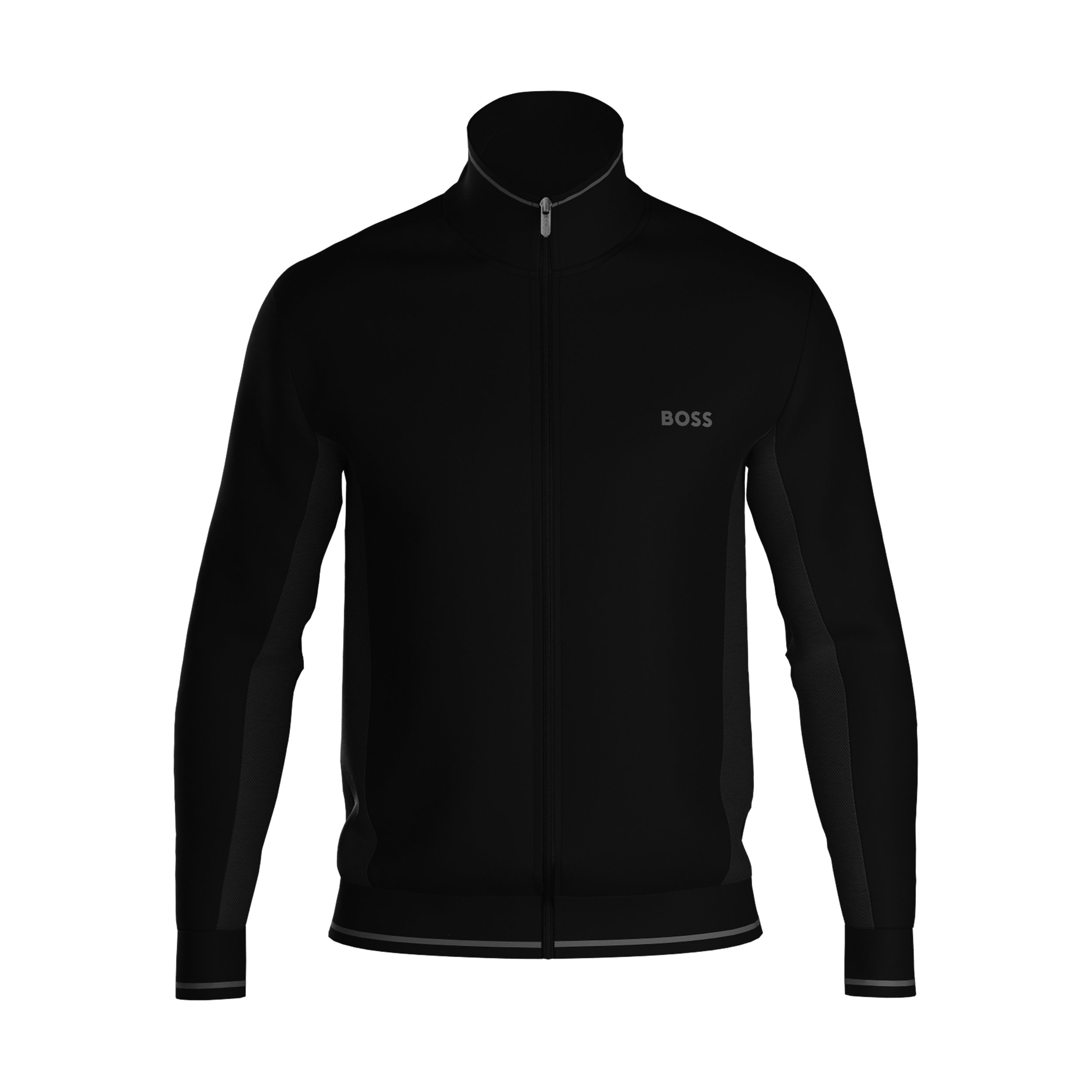 BOSS Tracksuit Jacket, heren lounge vest, zwart