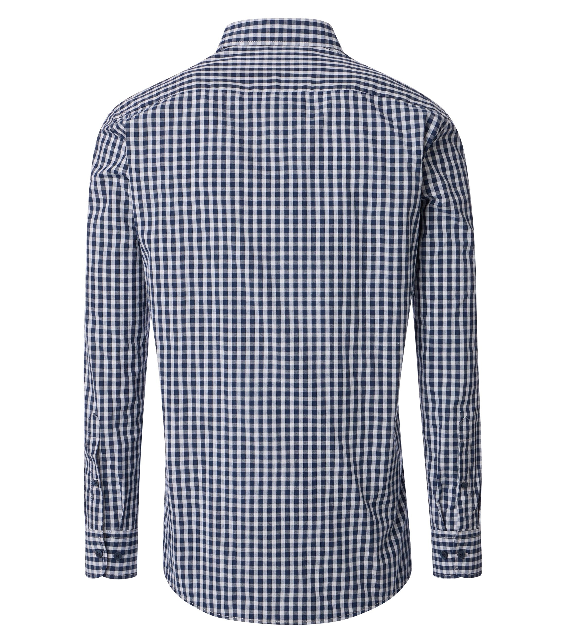 CASA MODA Sport casual fit overhemd, structuur, donkerblauw met wit geruit