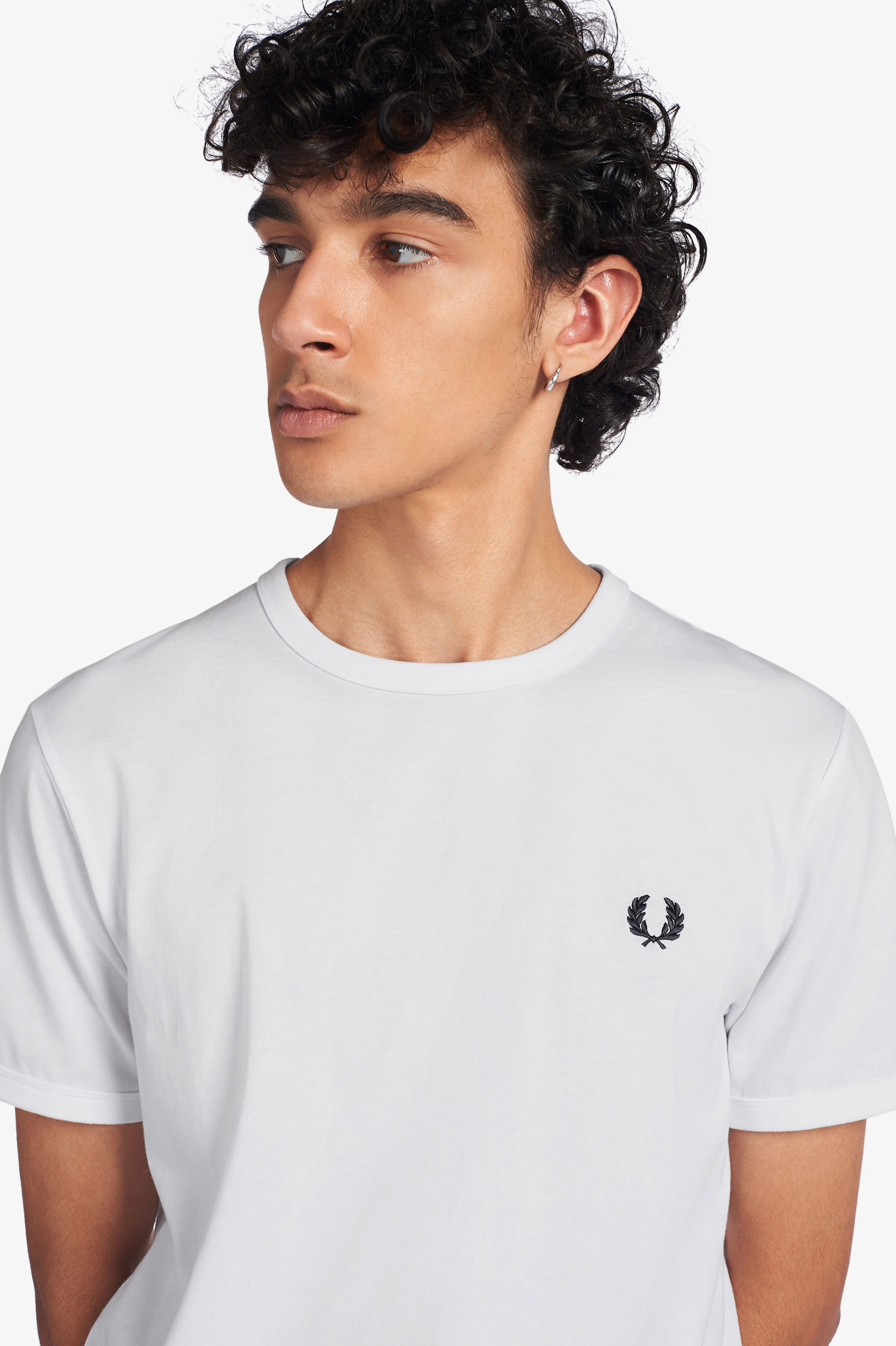 Fred Perry Ringer regular fit T-shirt M3519, korte mouw O-hals, wit