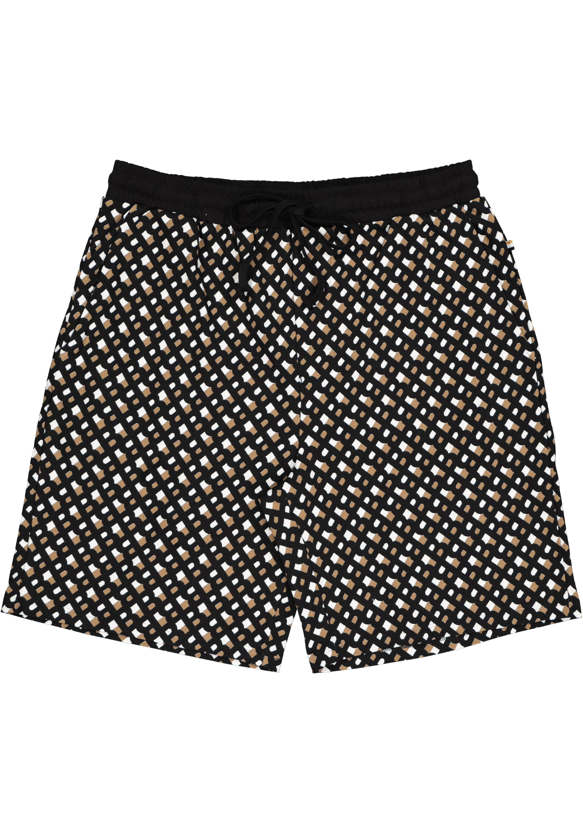 BOSS Relax Short Set, heren shortama set, beige dessin