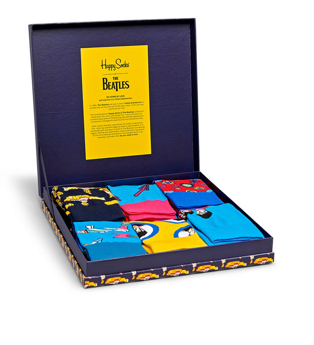 Happy Socks The Beatles Collector Box Set (6-pack), unisex sokken in cadeauverpakking