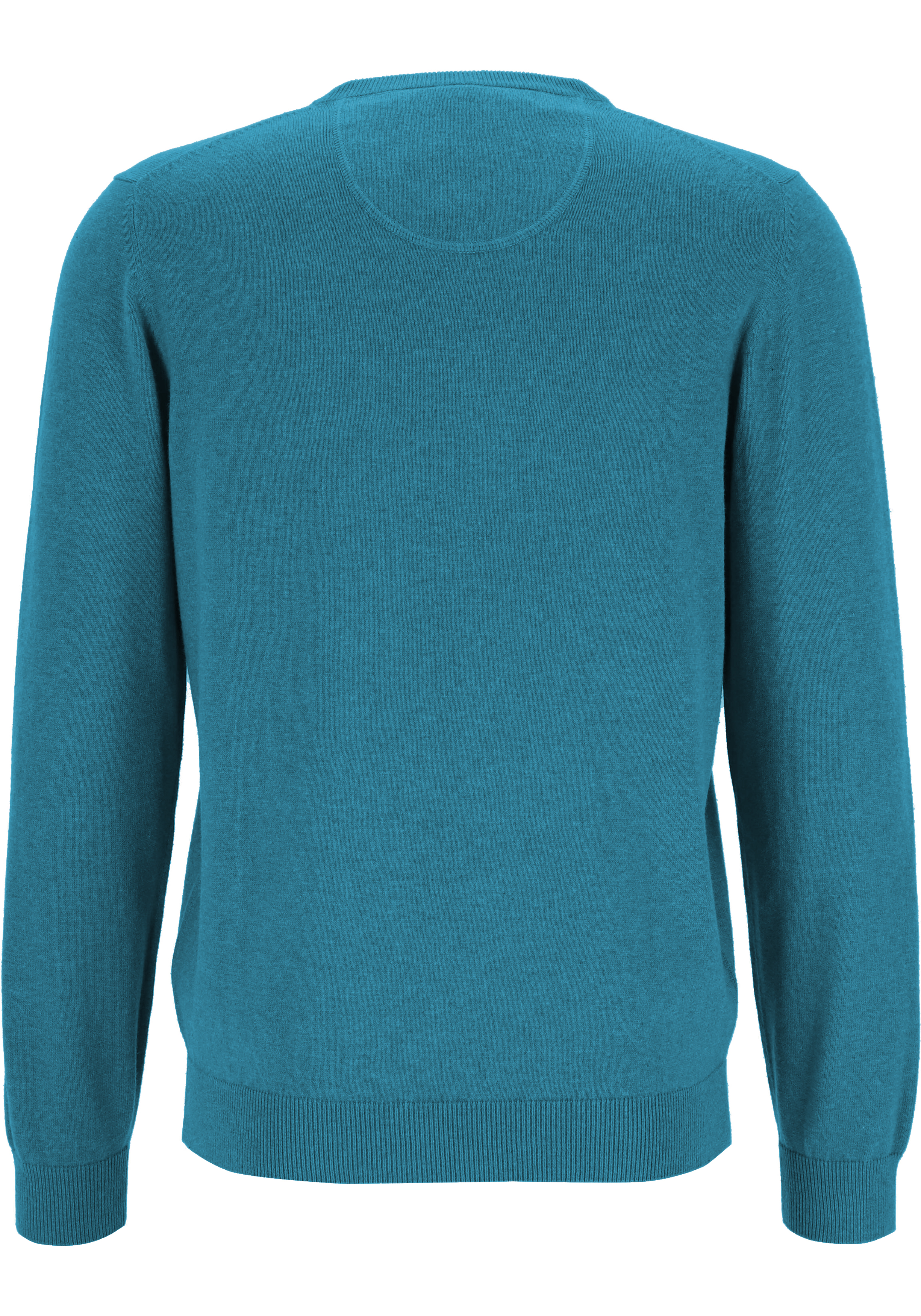 MARVELIS modern fit trui katoen, V-hals, petrol