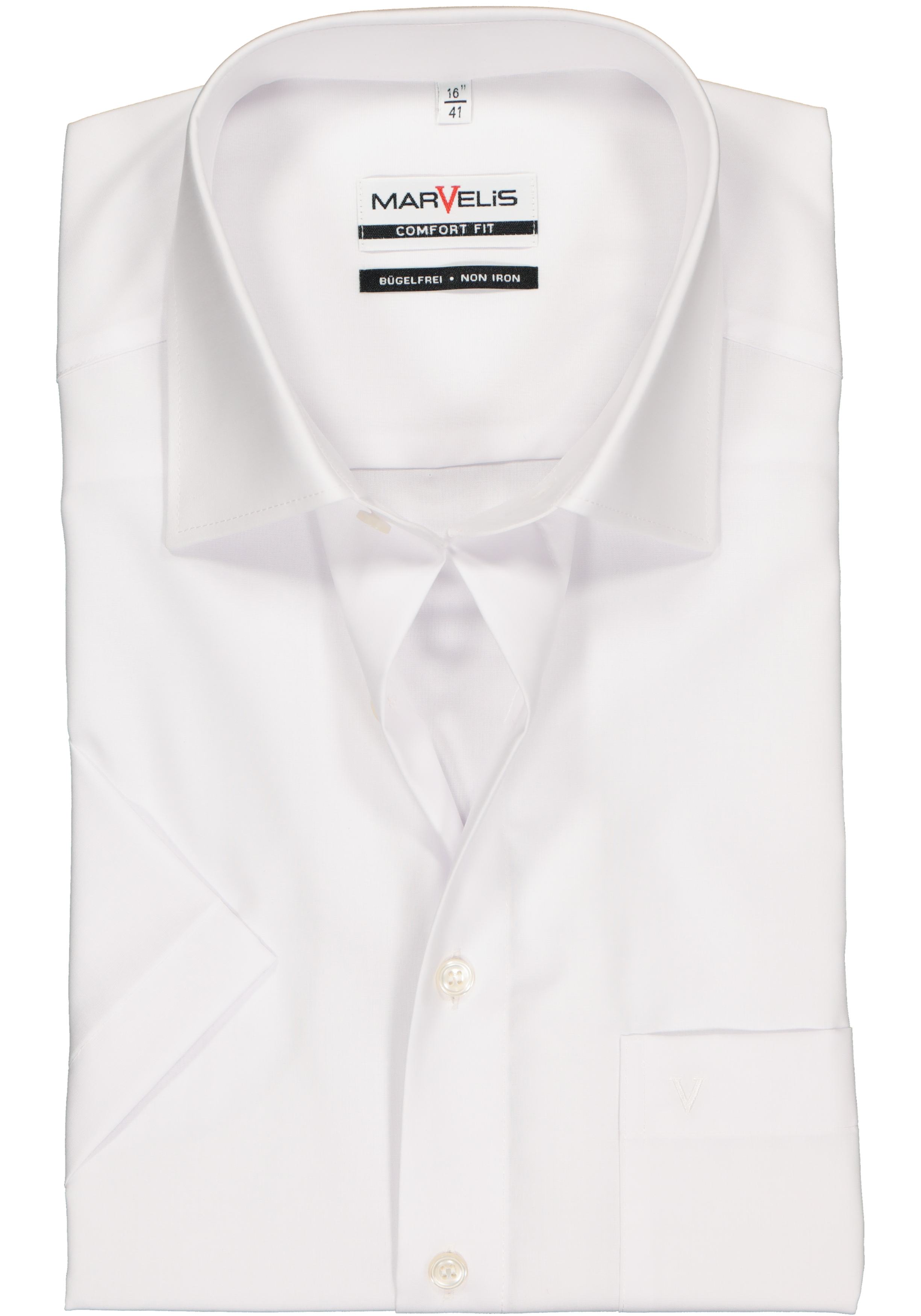 MARVELIS comfort fit overhemd, korte mouw, wit   