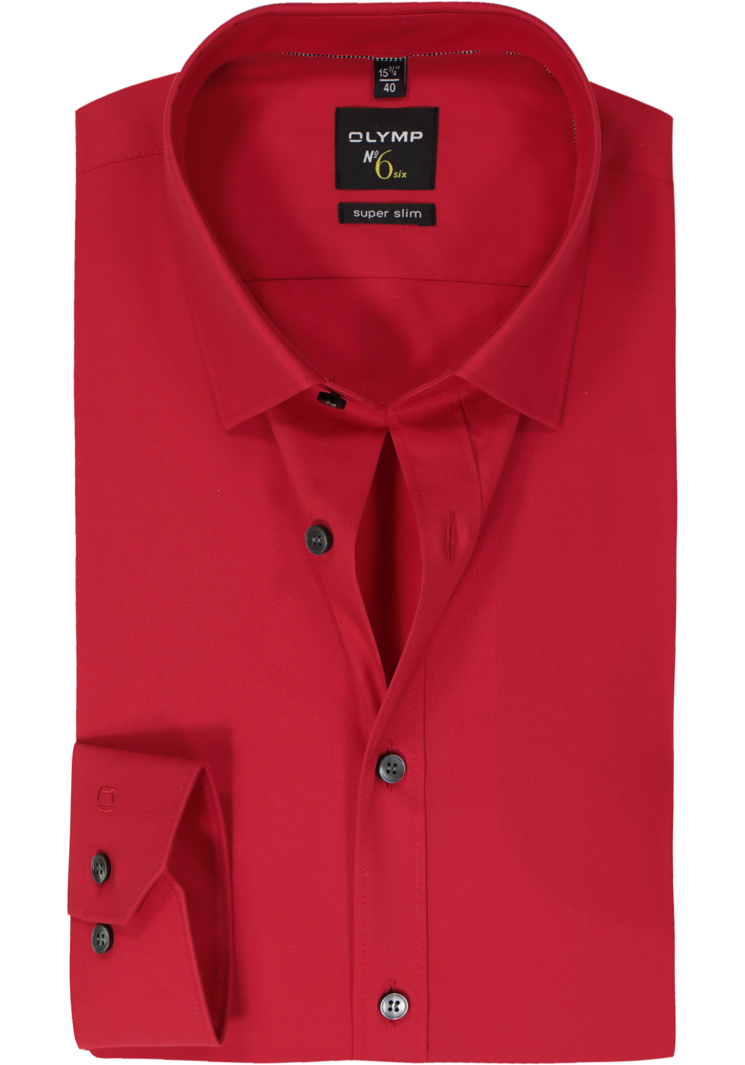 OLYMP No. Six super slim fit overhemd, rood