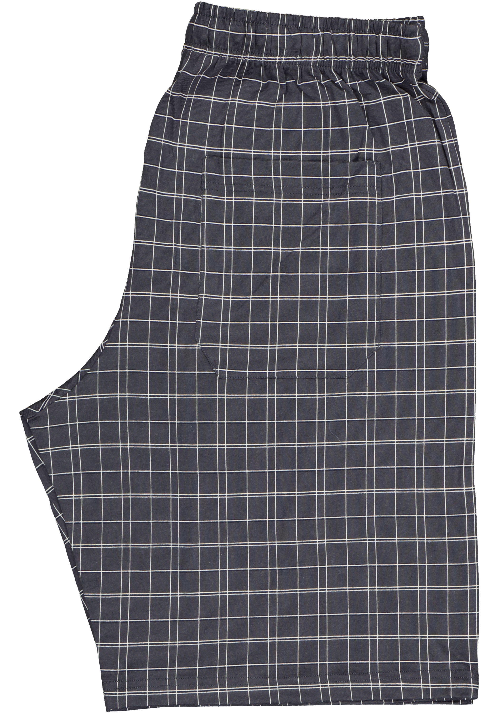 SCHIESSER heren shortama, antraciet met geruite broek