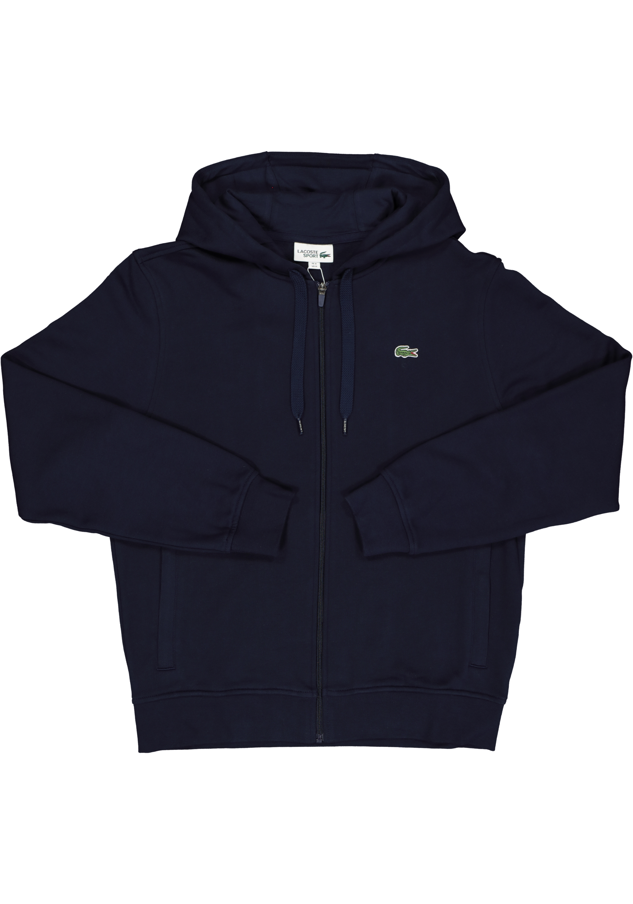 Lacoste heren hoodie sweatsvest, met rits, donkerblauw