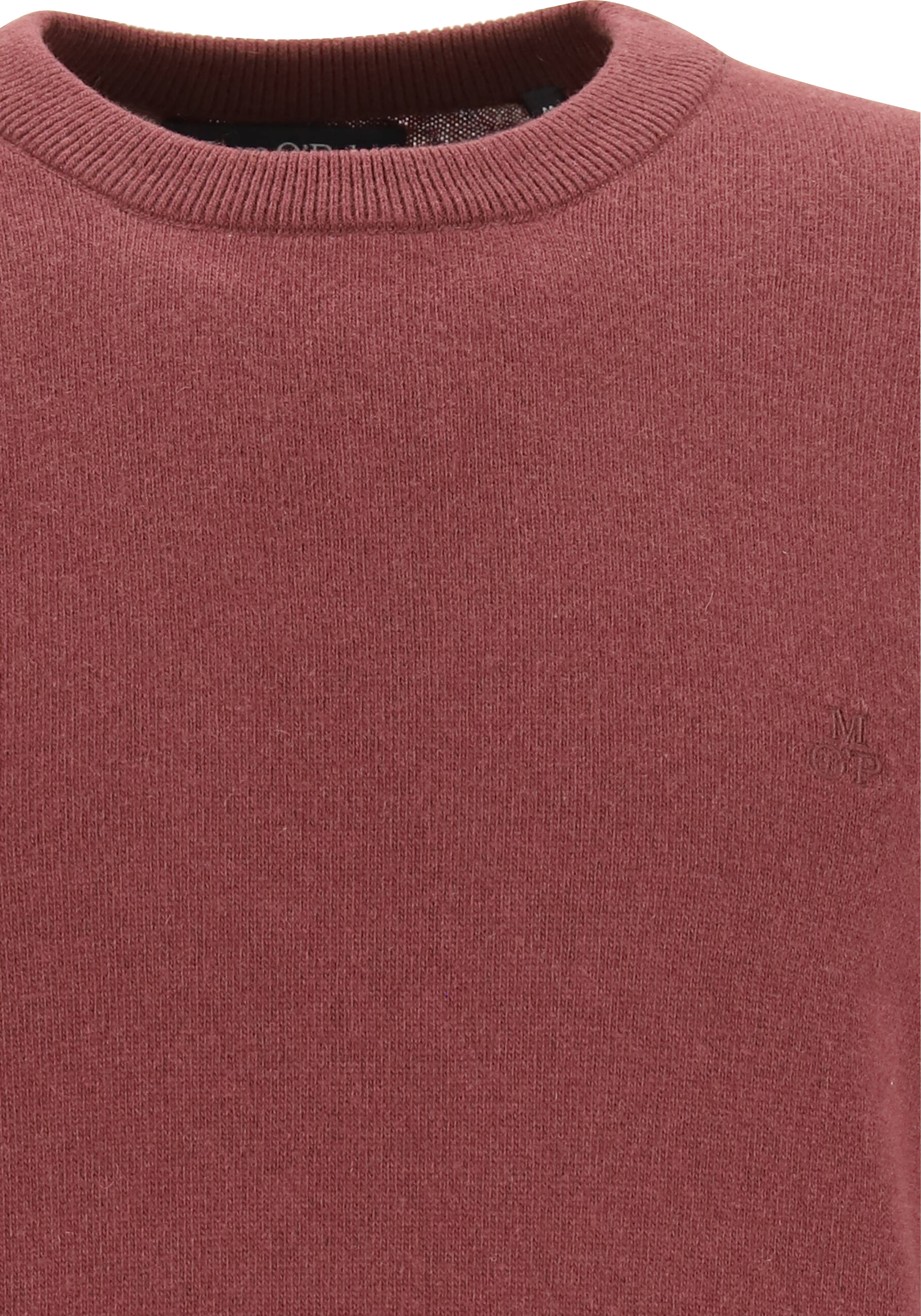 Marc O'Polo regular fit pullover, heren trui wol- met katoenmengsel met O-hals, bordeauxrood (middeldik)