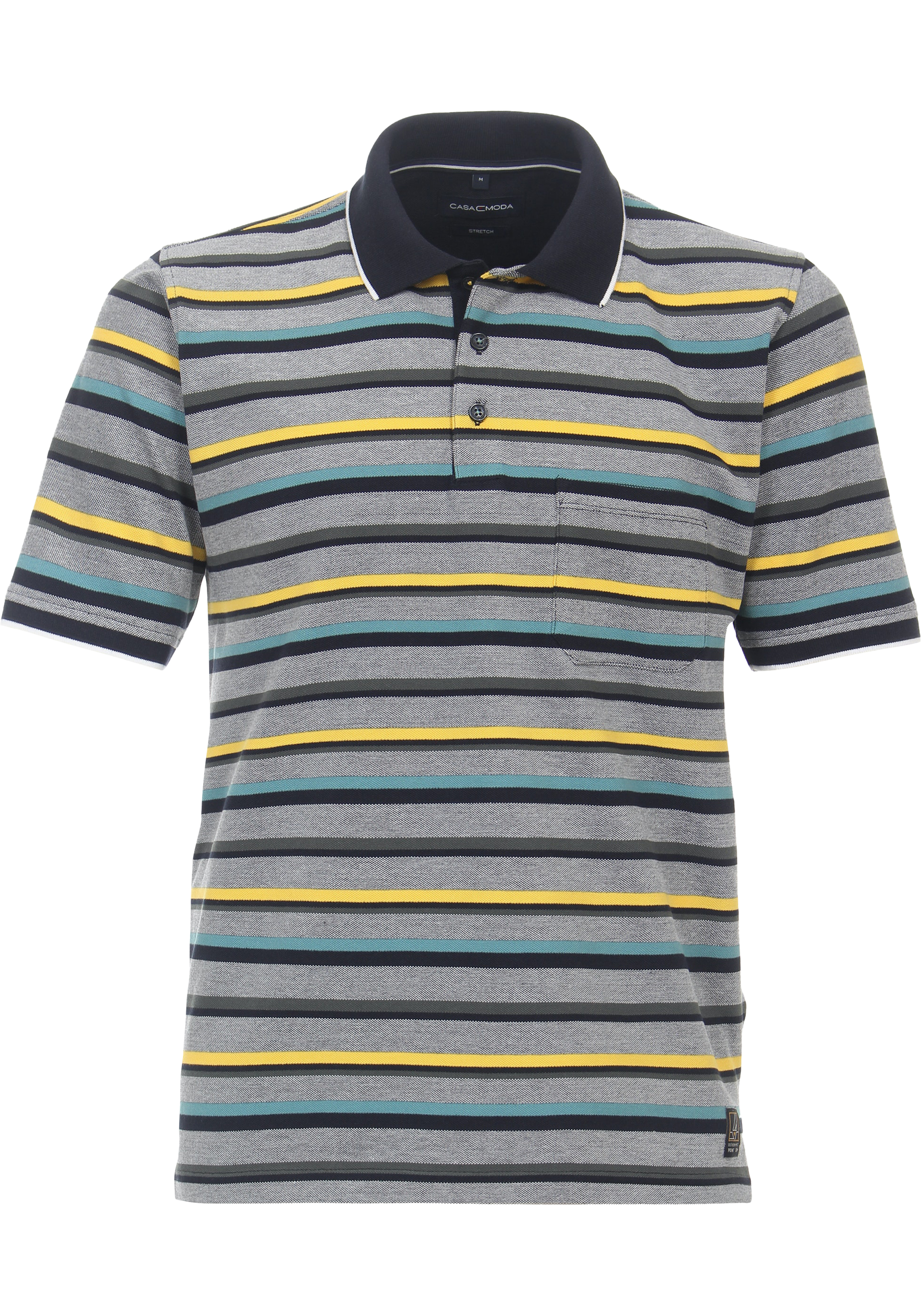 CASA MODA comfort fit heren polo, turquoise