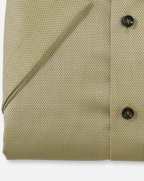OLYMP Luxor comfort fit overhemd, korte mouw, structuur, limoen