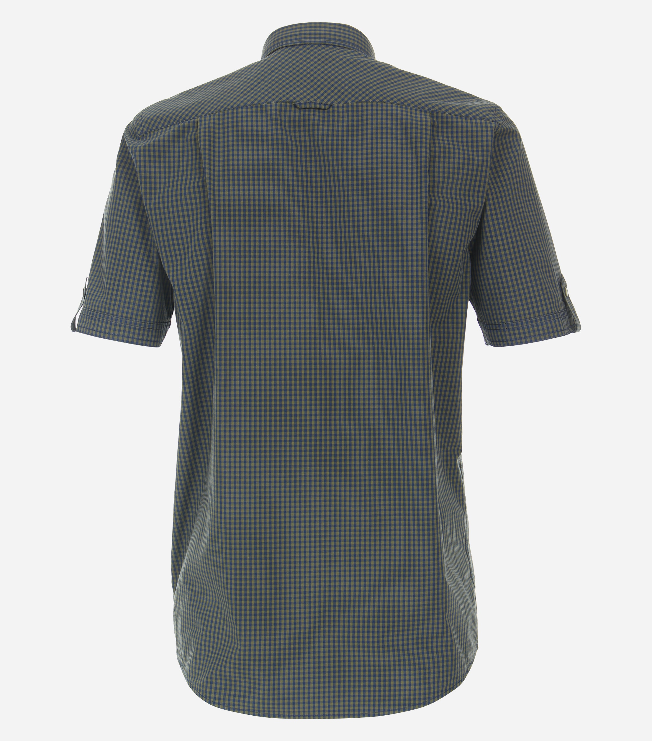 Redmond comfort fit overhemd, korte mouw, popeline, bruin geruit