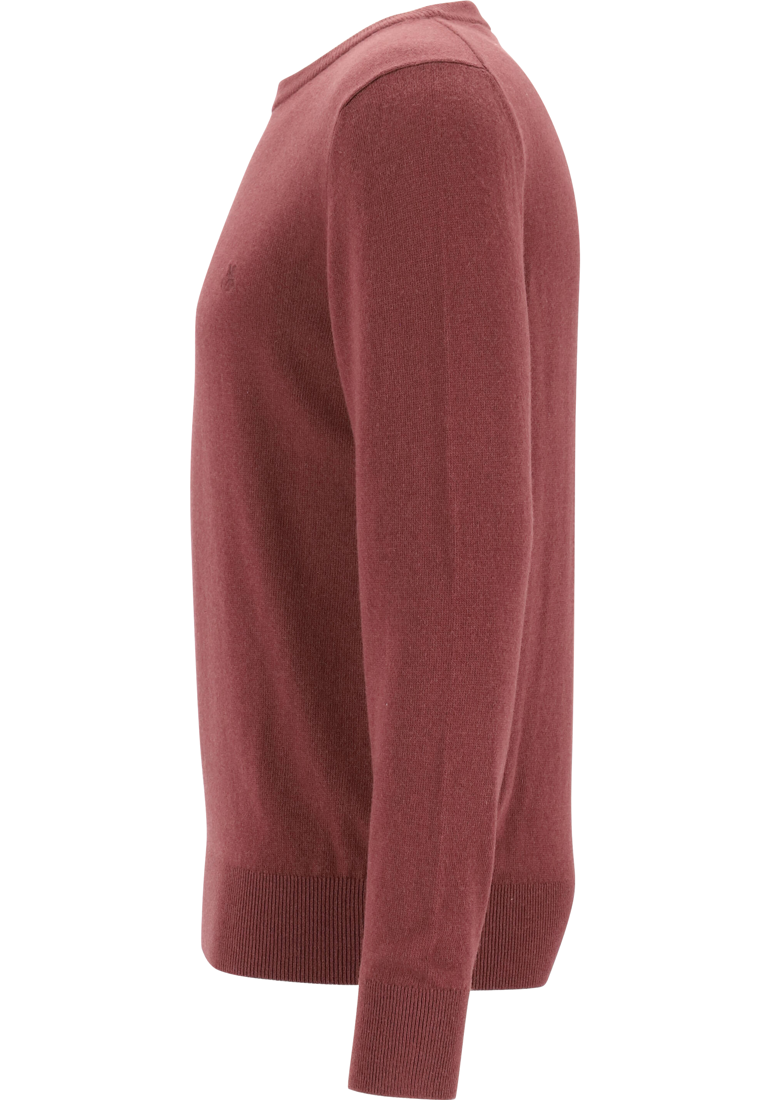 Marc O'Polo regular fit pullover, heren trui wol- met katoenmengsel met O-hals, bordeauxrood (middeldik)