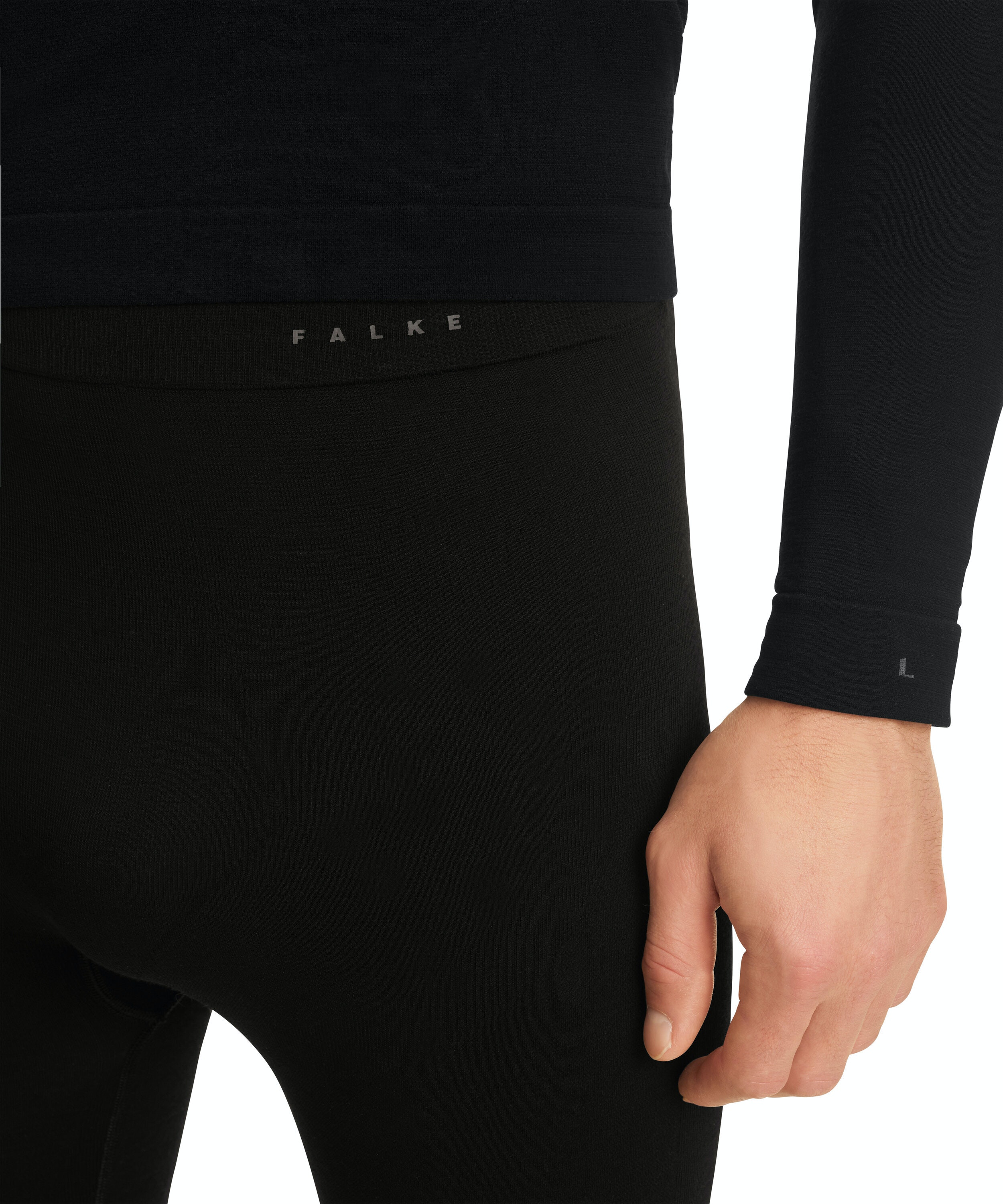 FALKE heren 3/4 tights Wool-Tech Light, thermobroek, zwart (black)
