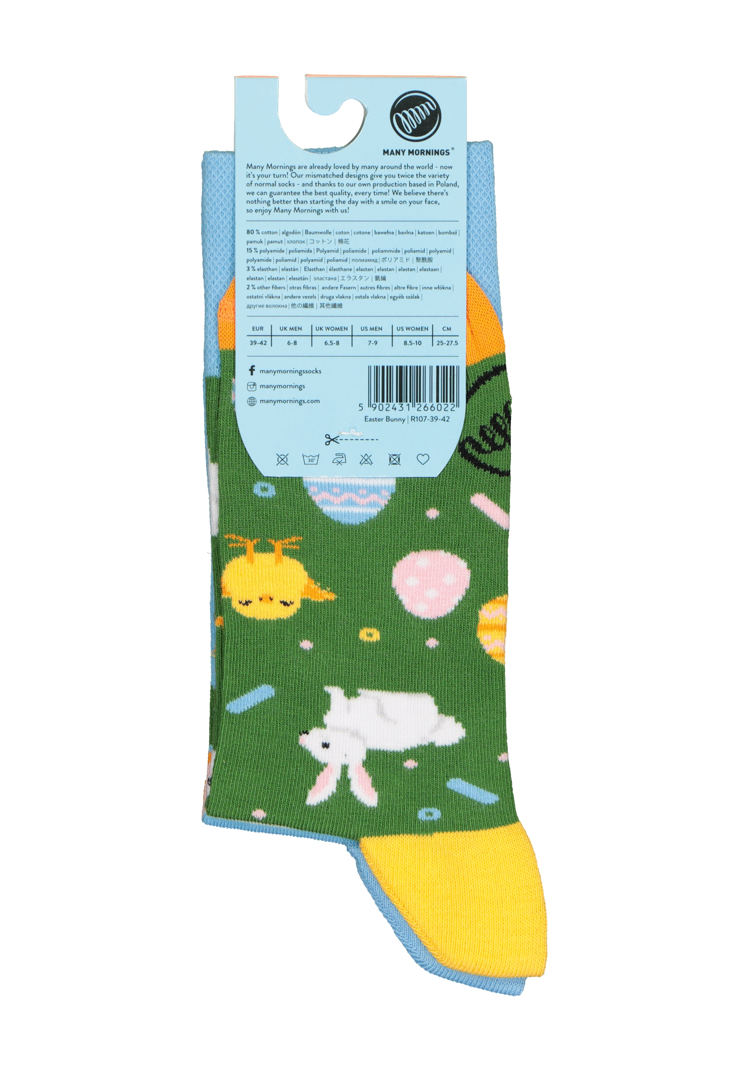 Many Mornings unisex sokken Easter Bunny