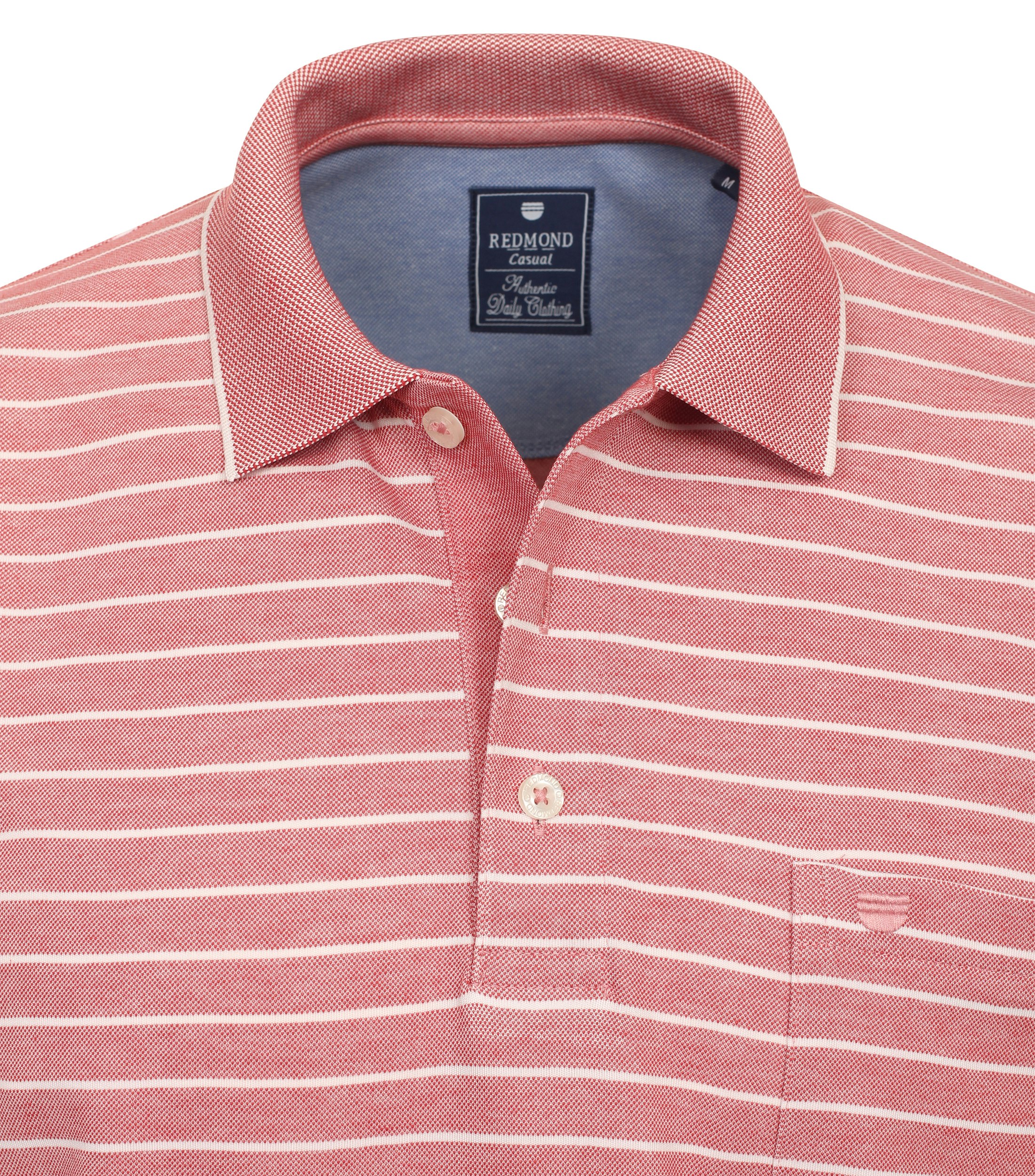 Redmond regular fit heren polo, jersey, rood gestreept - 241445900-50