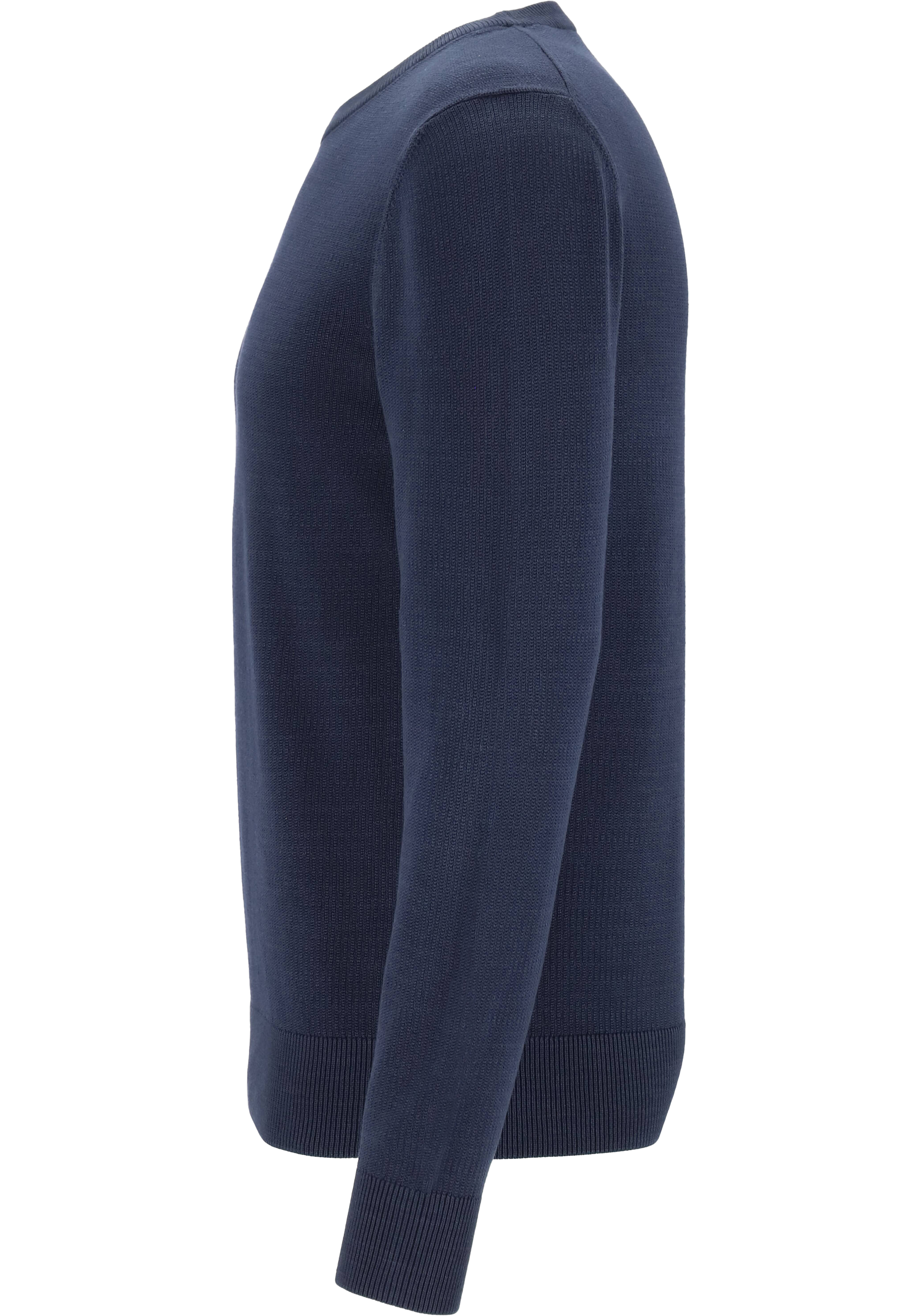Marc O'Polo regular fit pullover, heren trui katoen met O-hals, donkerblauw (middeldik)